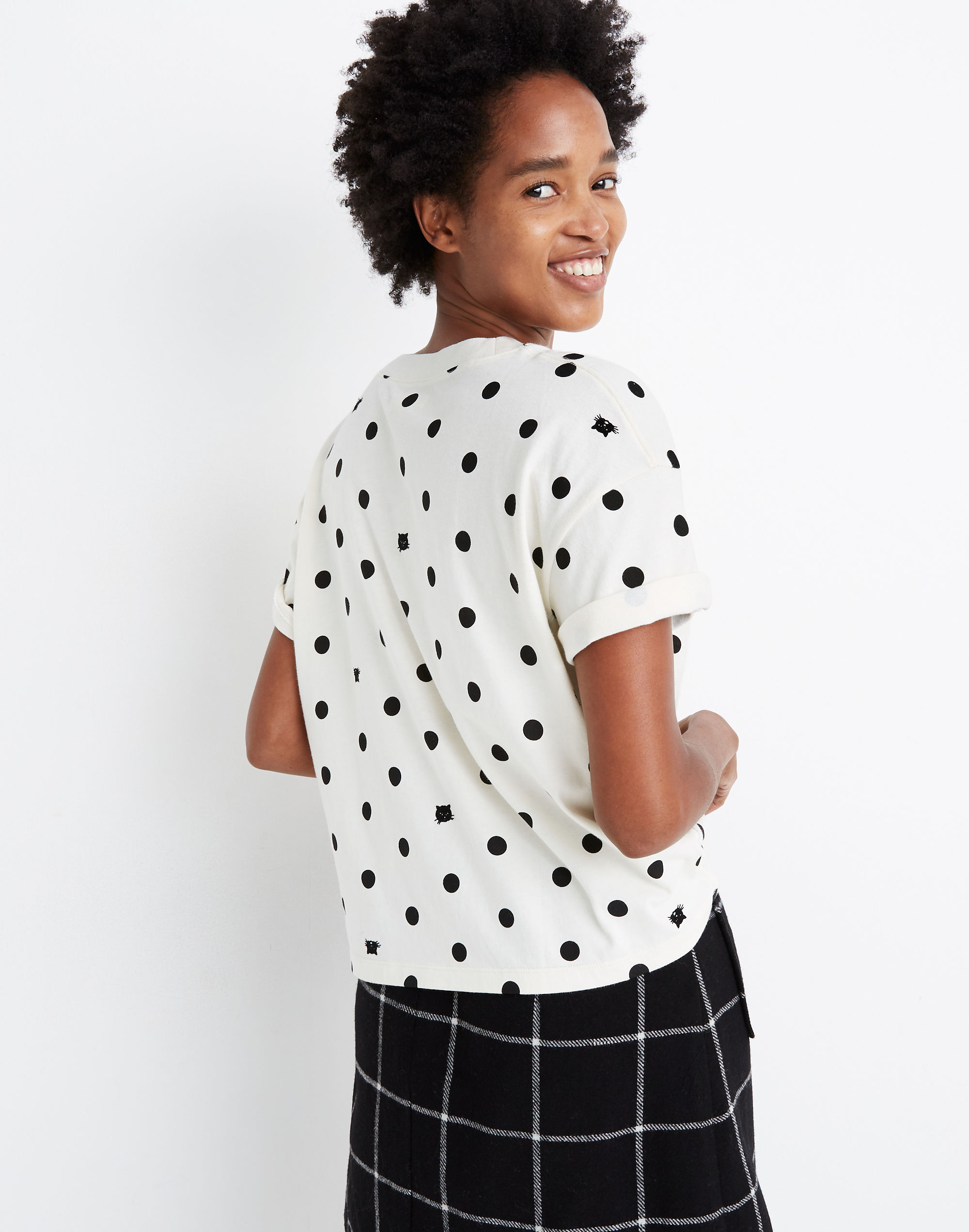 Easy Crop Pocket Tee in Cat Person