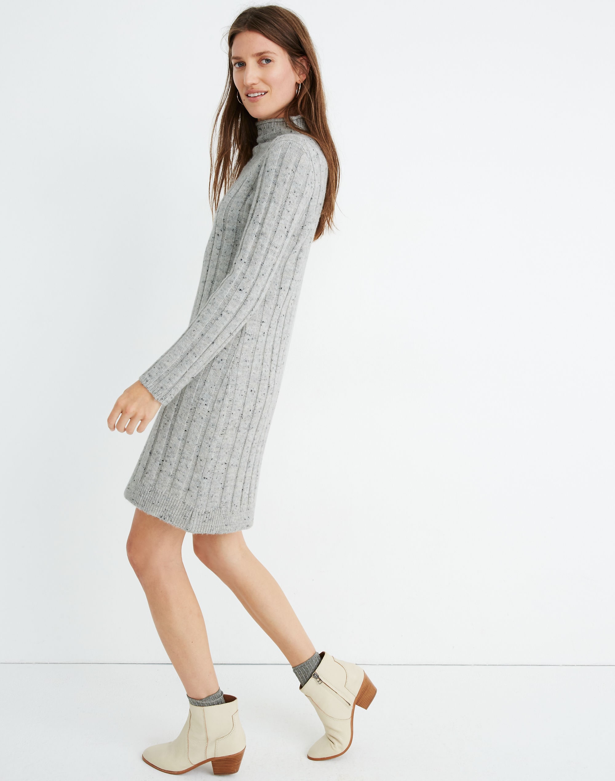 Donegal Rolled Mockneck Sweater Dress