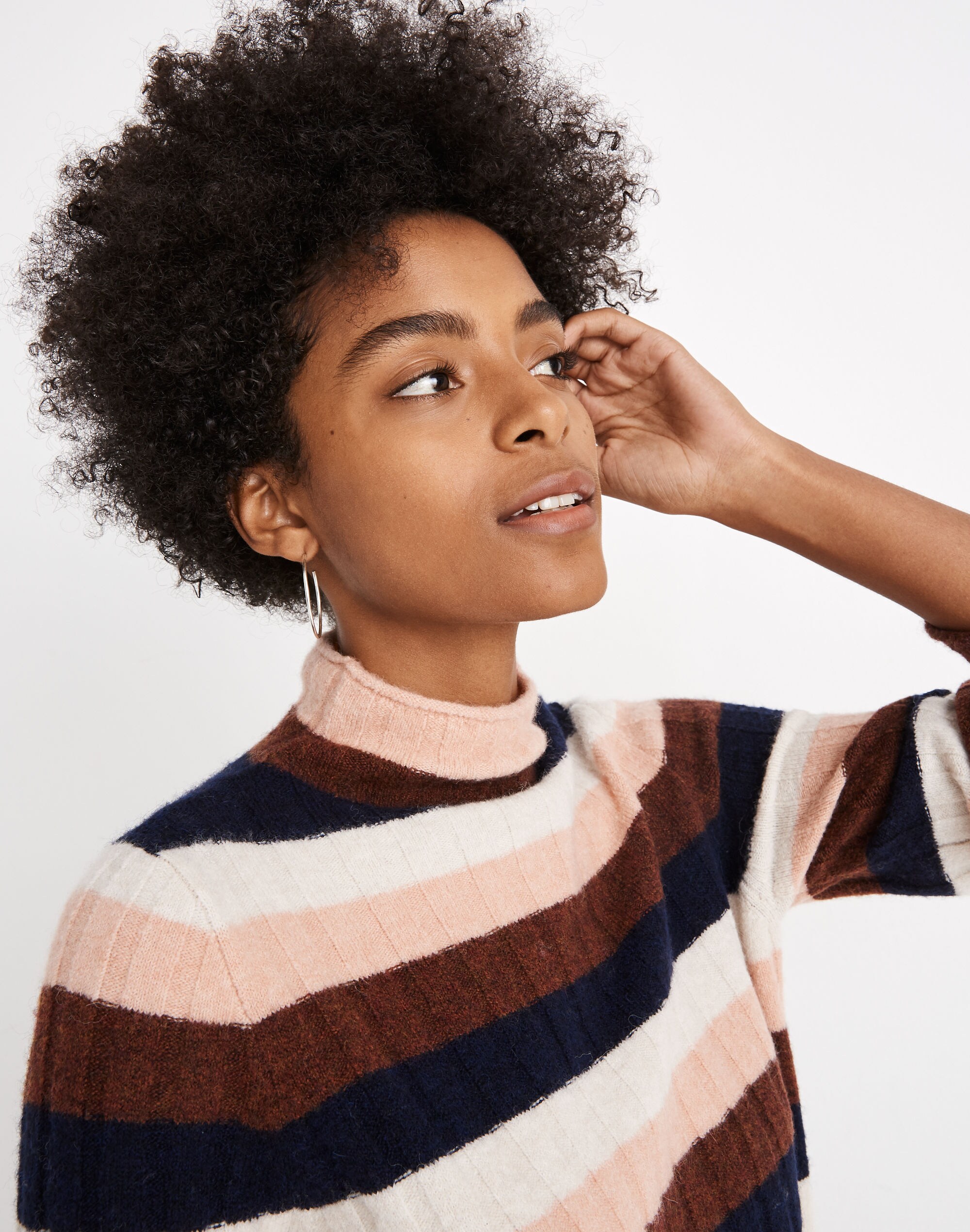 Striped Evercrest Turtleneck Sweater in Coziest Yarn