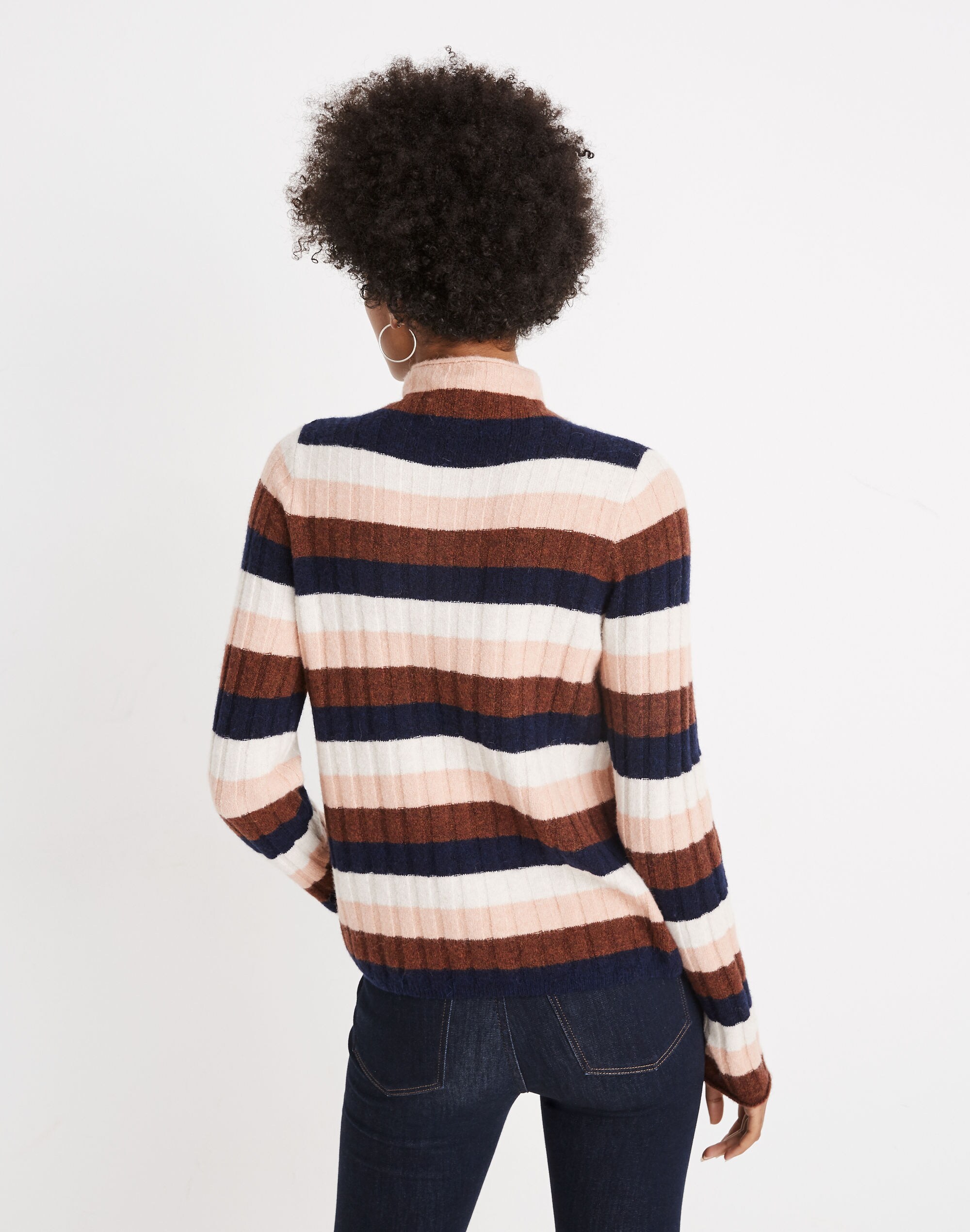 Striped Evercrest Turtleneck Sweater in Coziest Yarn