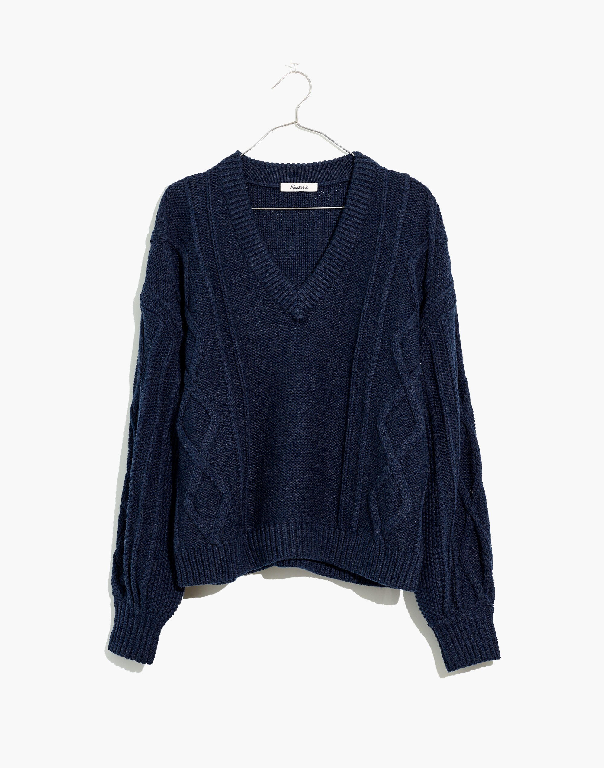 Augustus Cableknit V-Neck Sweater | Madewell