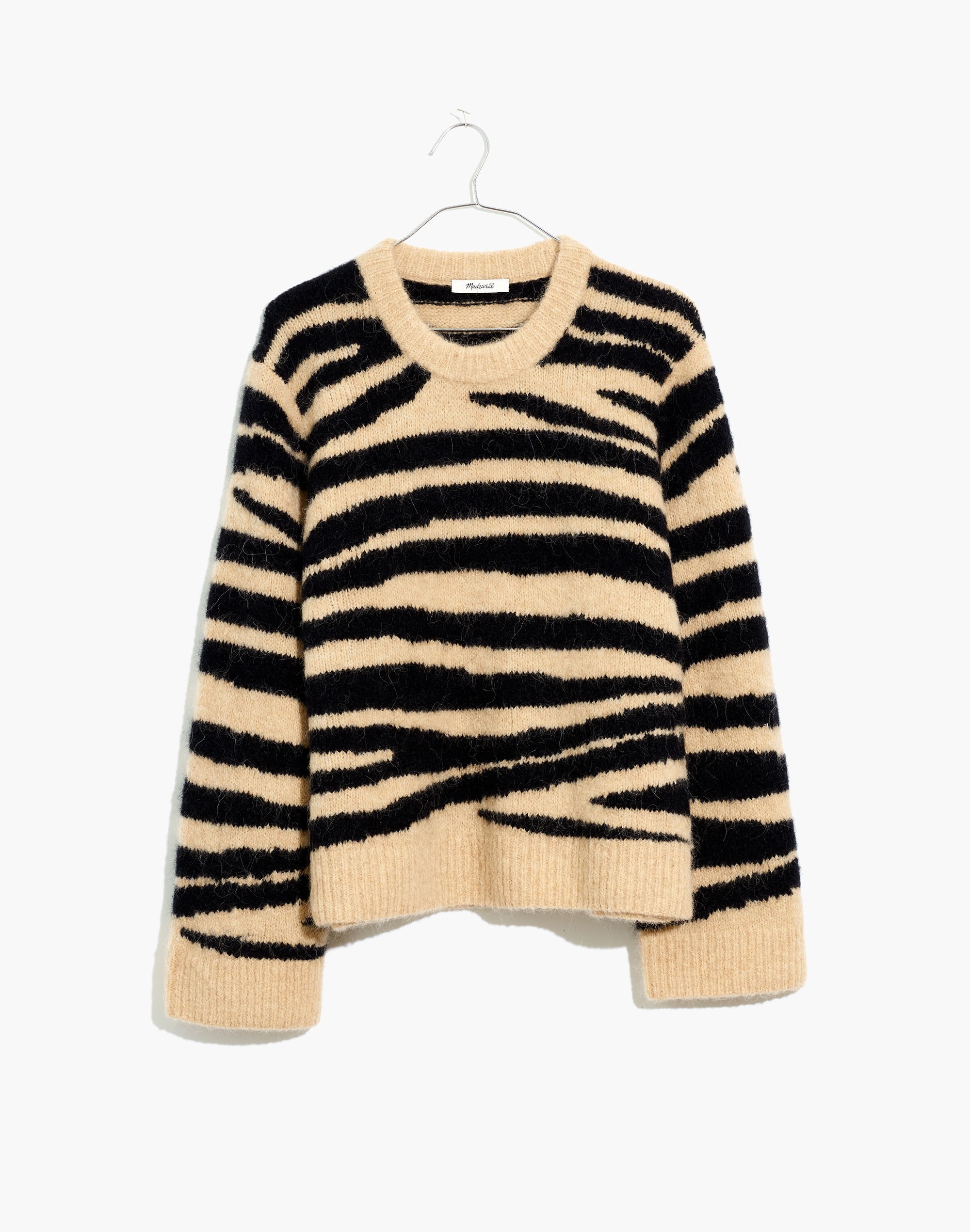 Shrunken Pullover Sweater in Tiger Stripe
