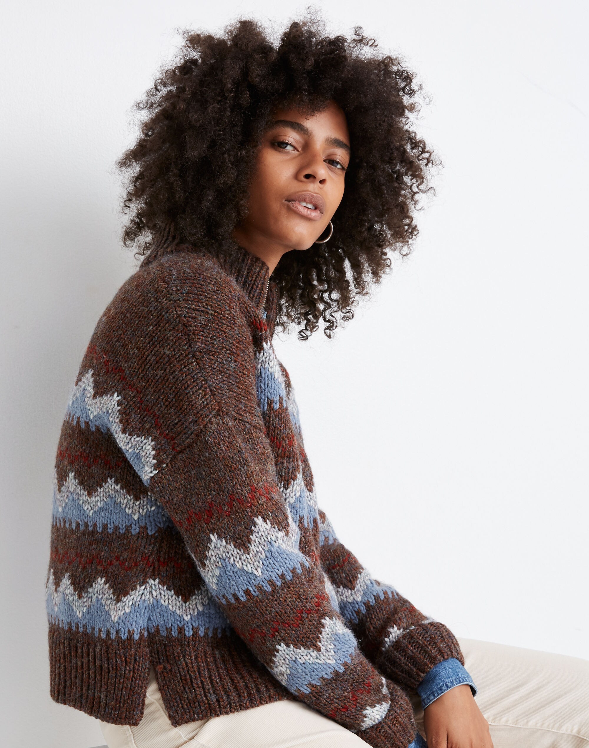 Stowe Fair Isle Half-Zip Sweater