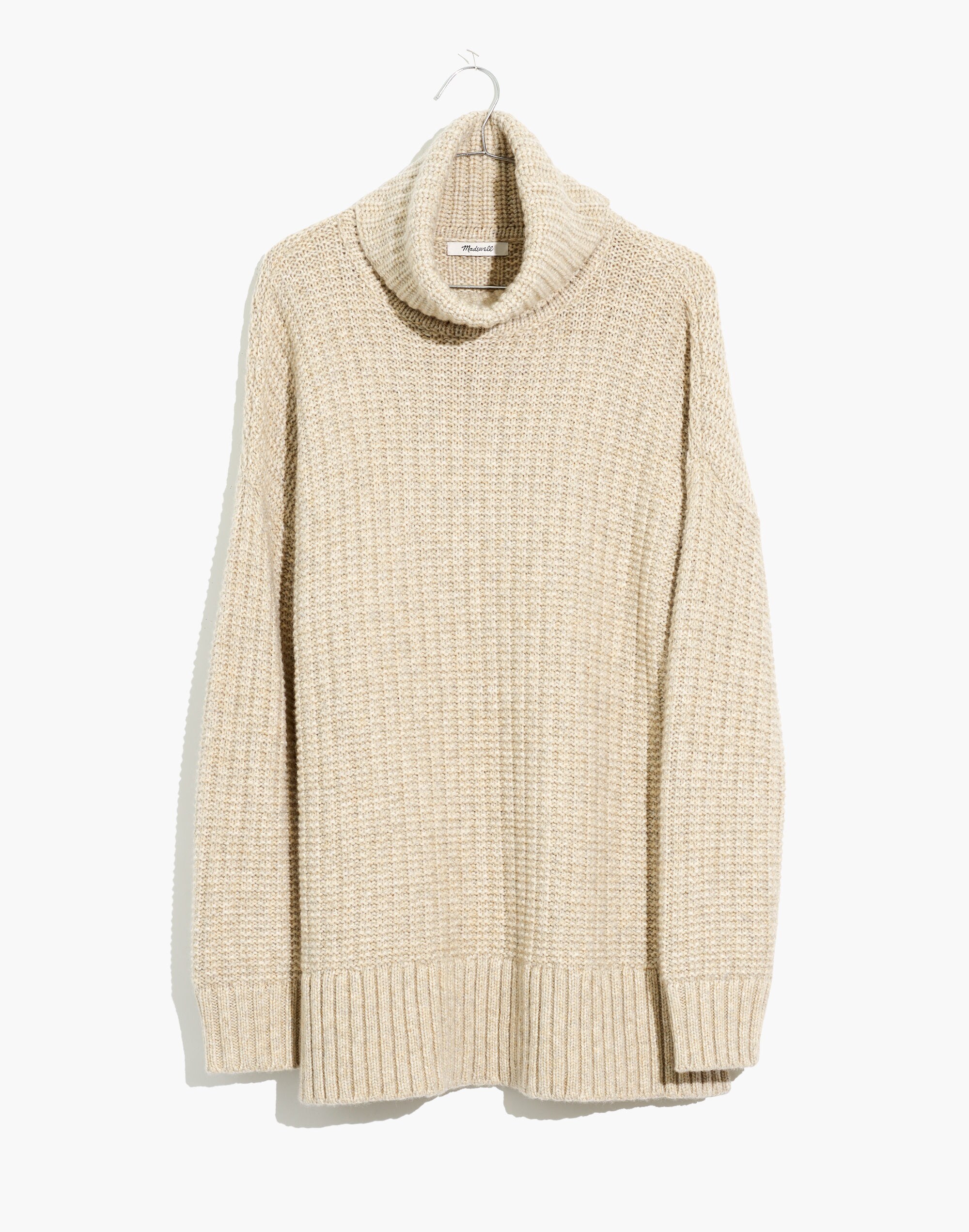 Ribbed Turtleneck Tunic Sweater