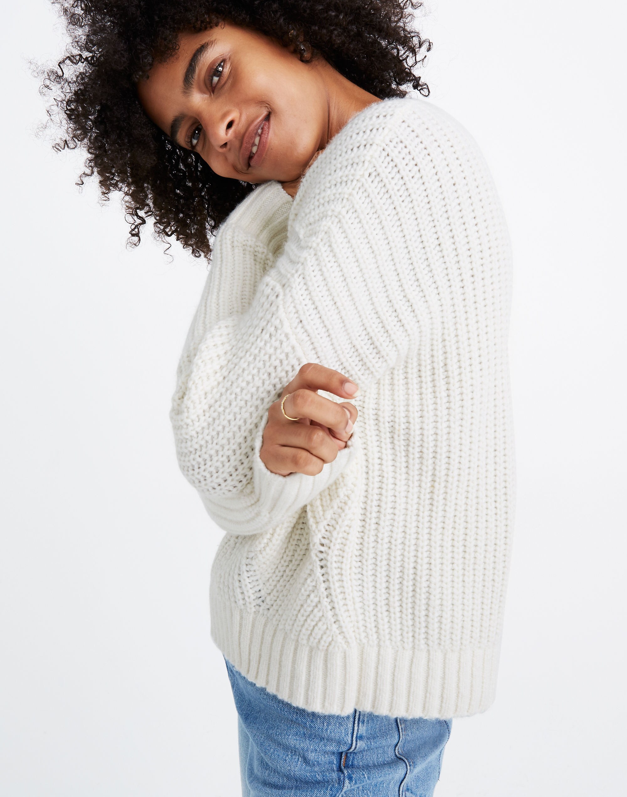 Women's Everett Rib-Play Pullover Sweater | Madewell