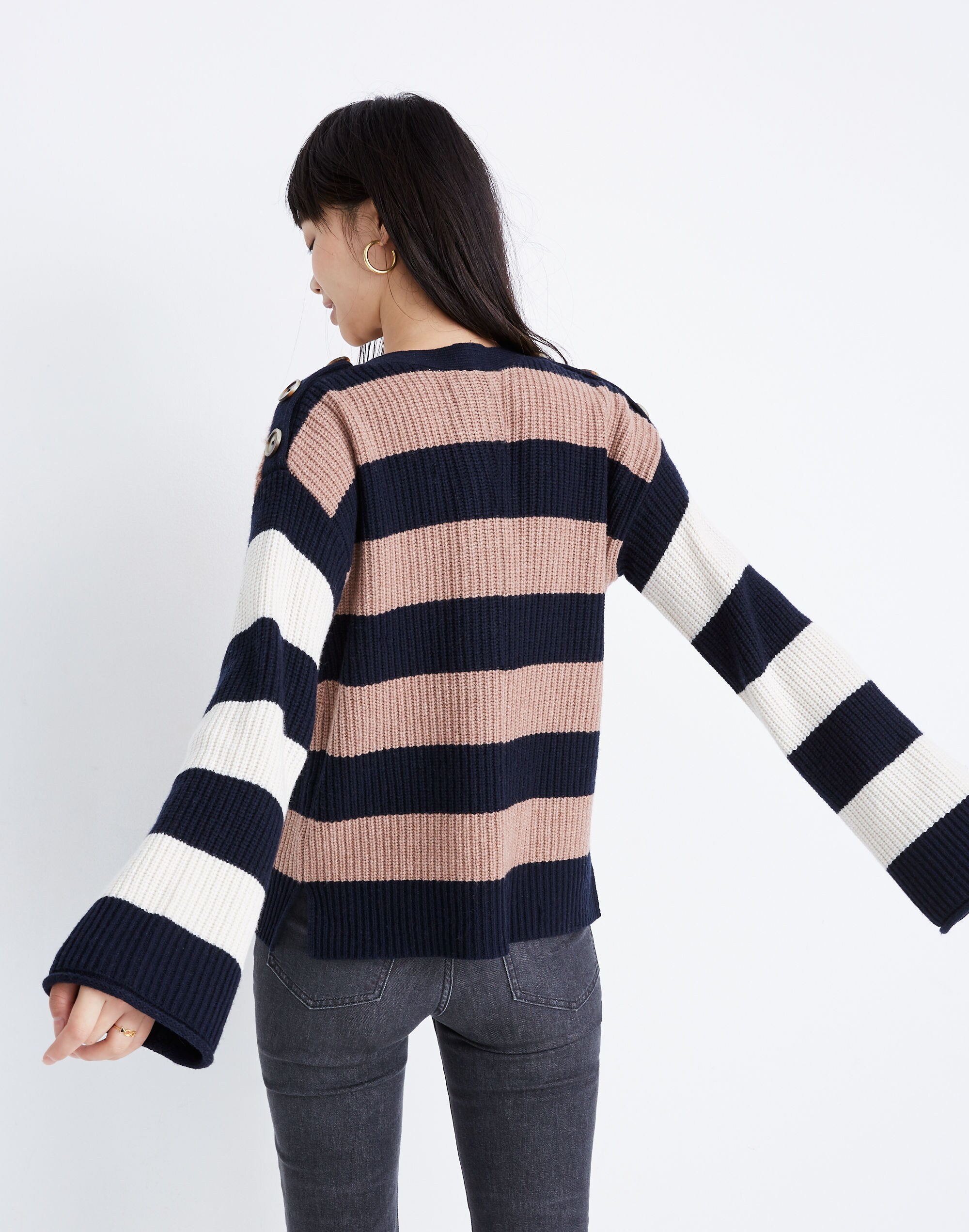 Calloway Boatneck Pullover Sweater in Stripe Mix