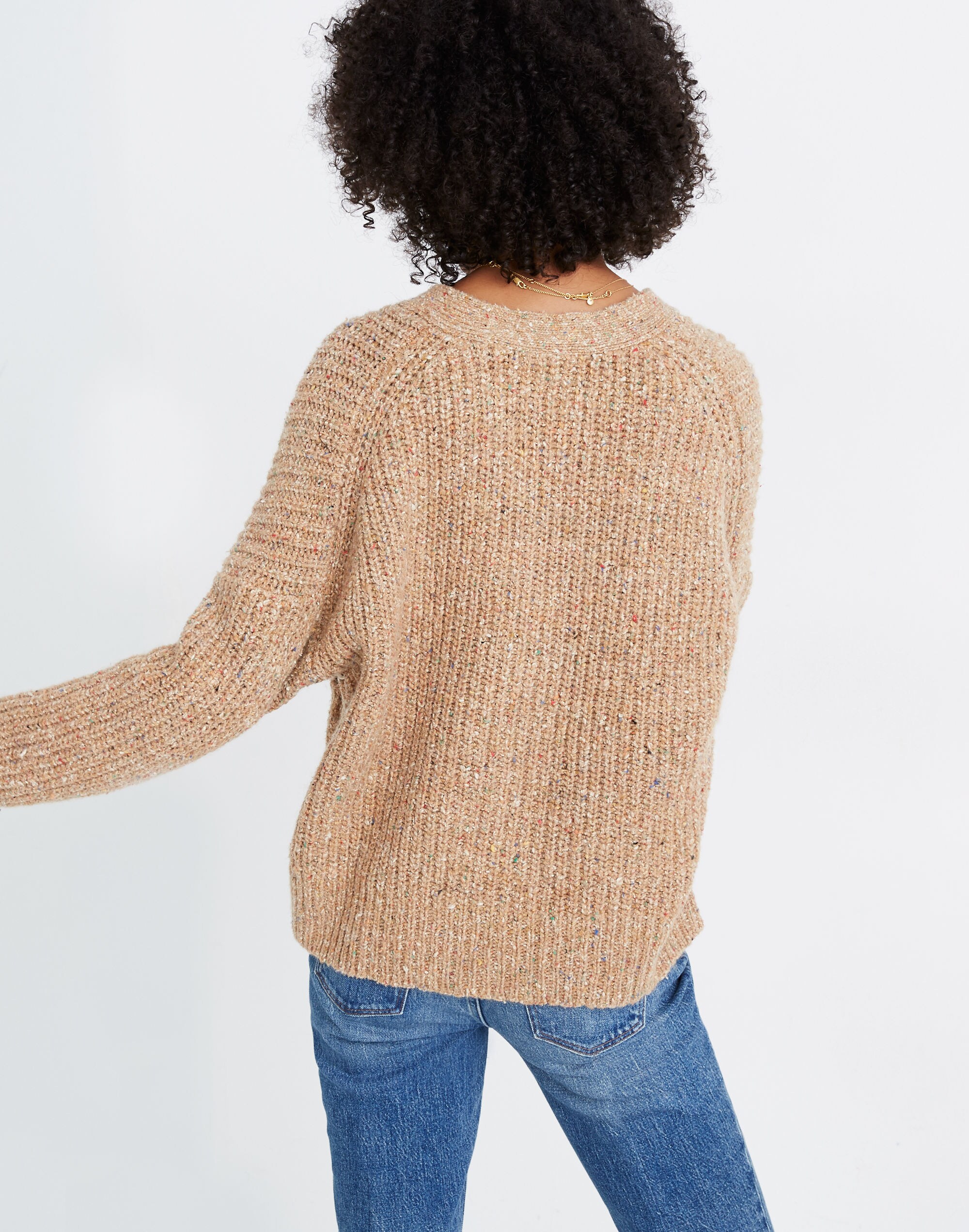 Speckled Rib Cardigan Sweater