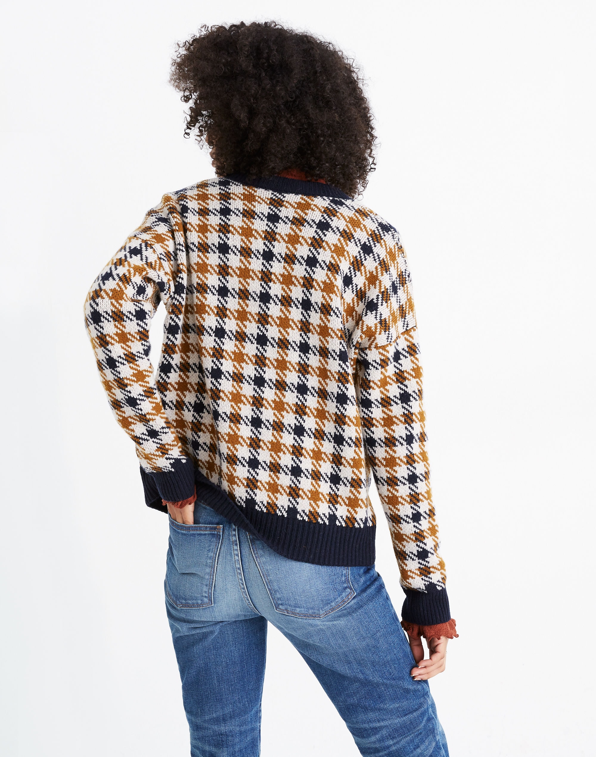 Plaid Belgrade Shrunken Cardigan Sweater