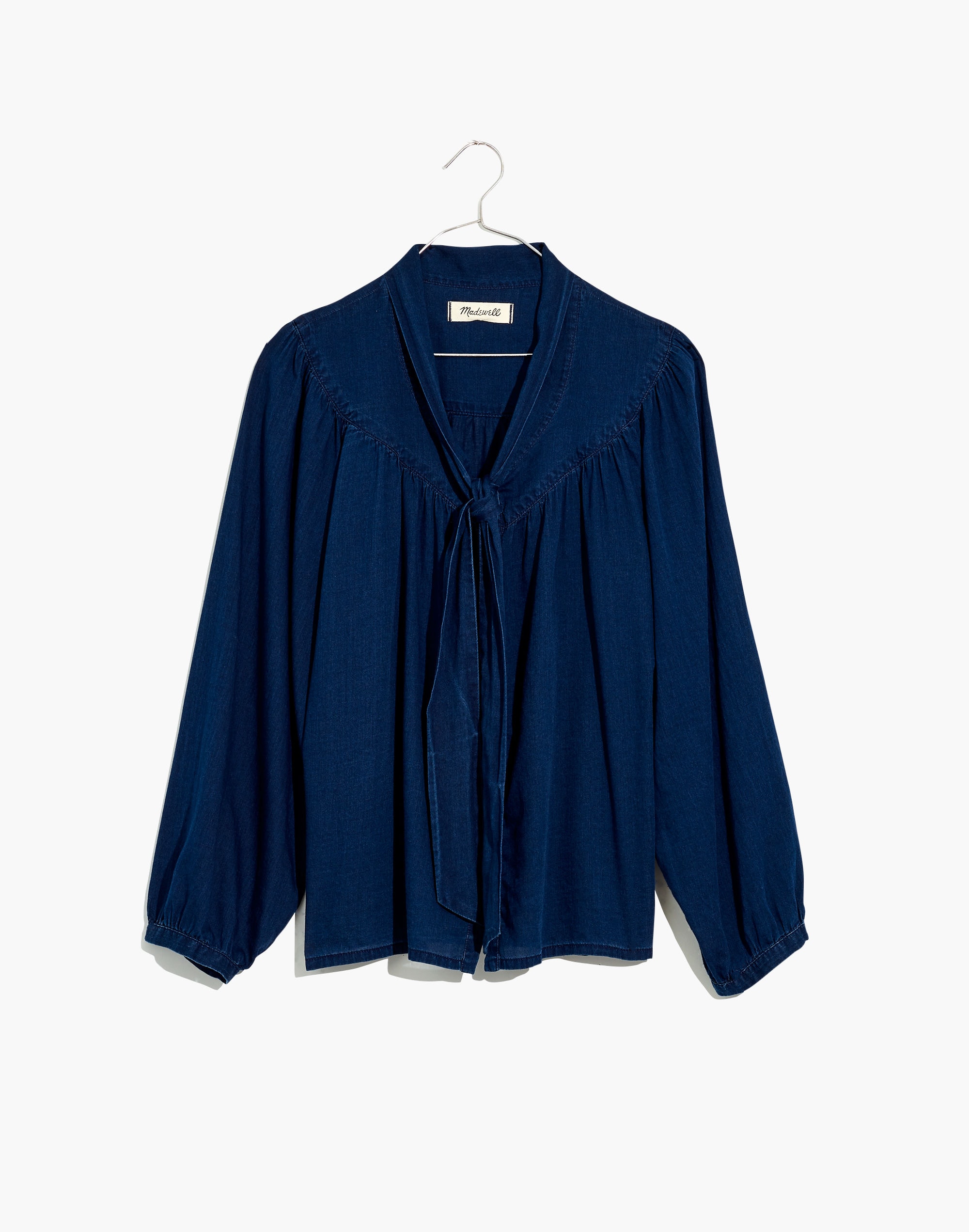 Indigo Tie-Neck Shirt