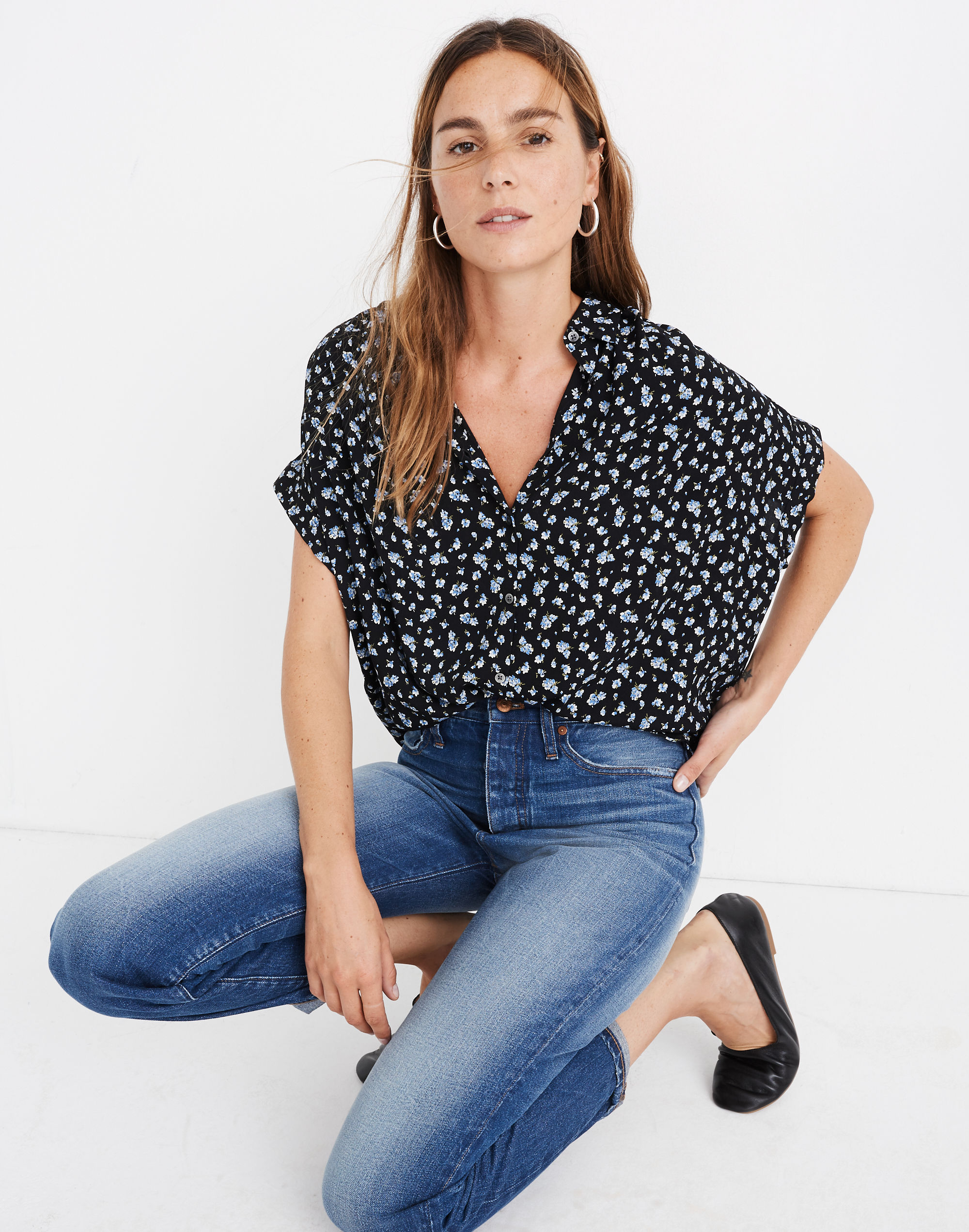 Central Drapey Shirt in Baby's Breath