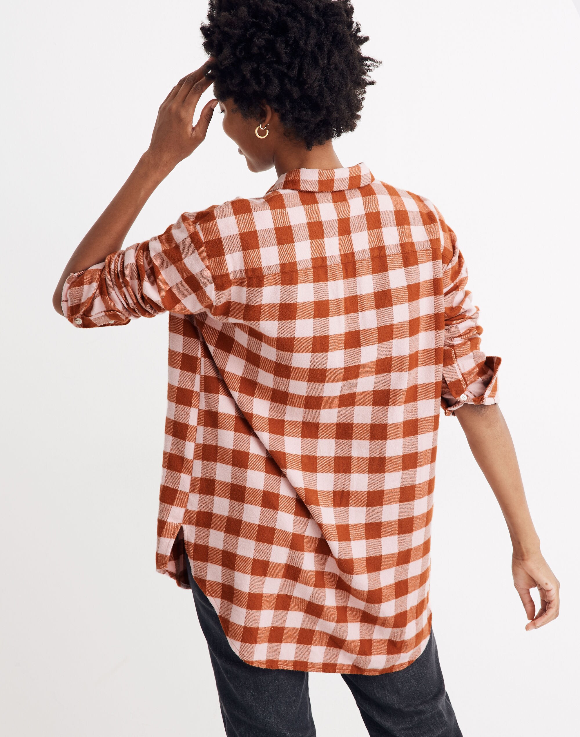 Flannel Oversized Ex-Boyfriend Shirt in Buffalo Check