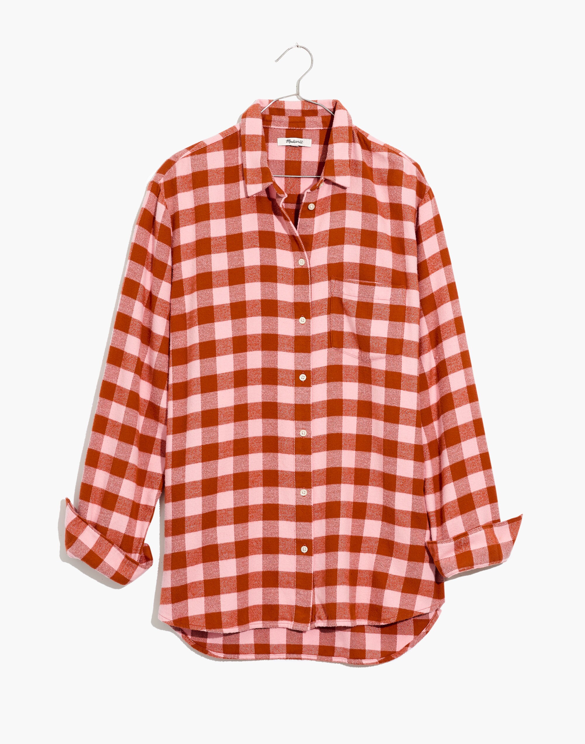 Flannel Oversized Ex-Boyfriend Shirt in Buffalo Check
