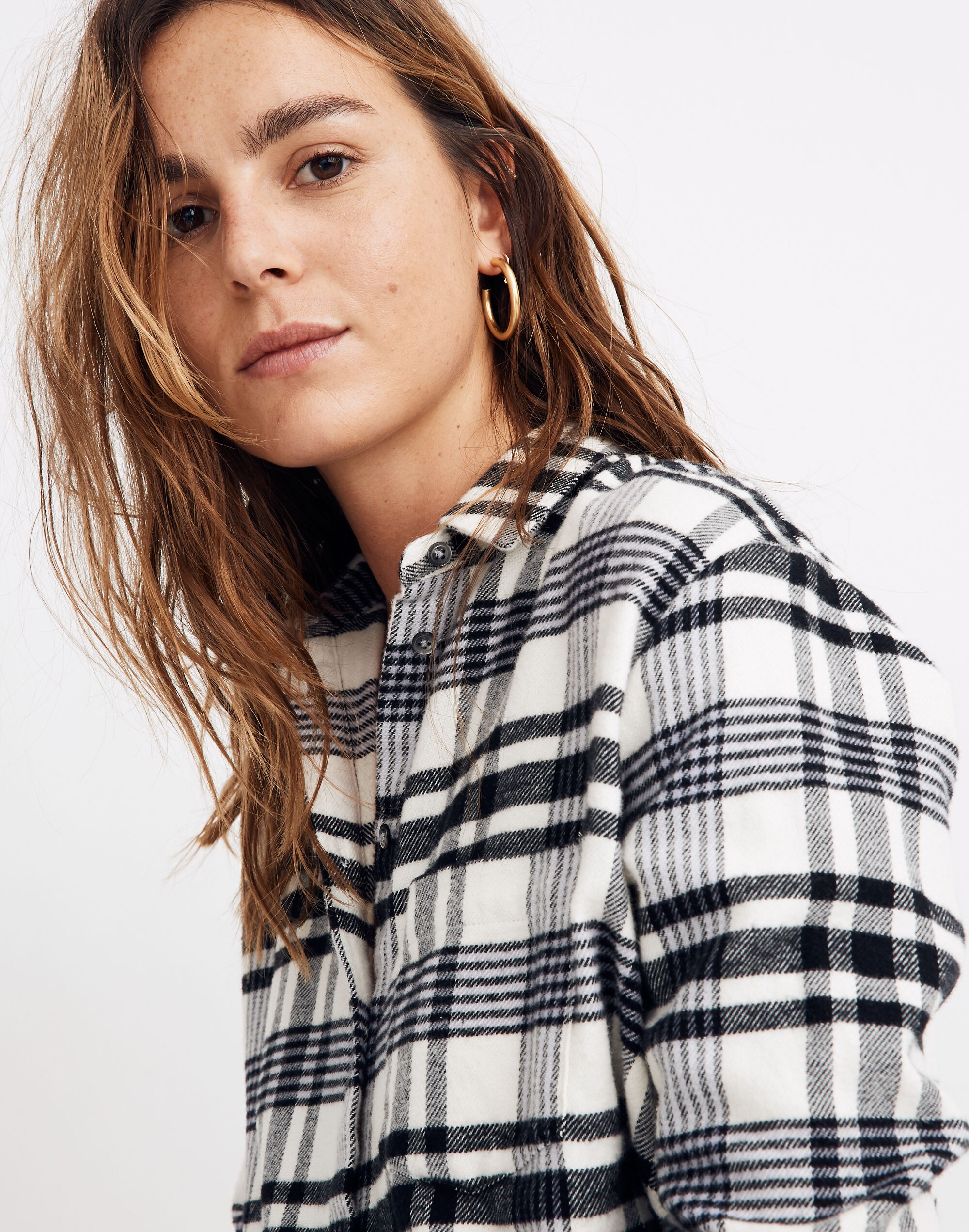 Flannel Oversized Ex-Boyfriend Shirt in Romana Plaid