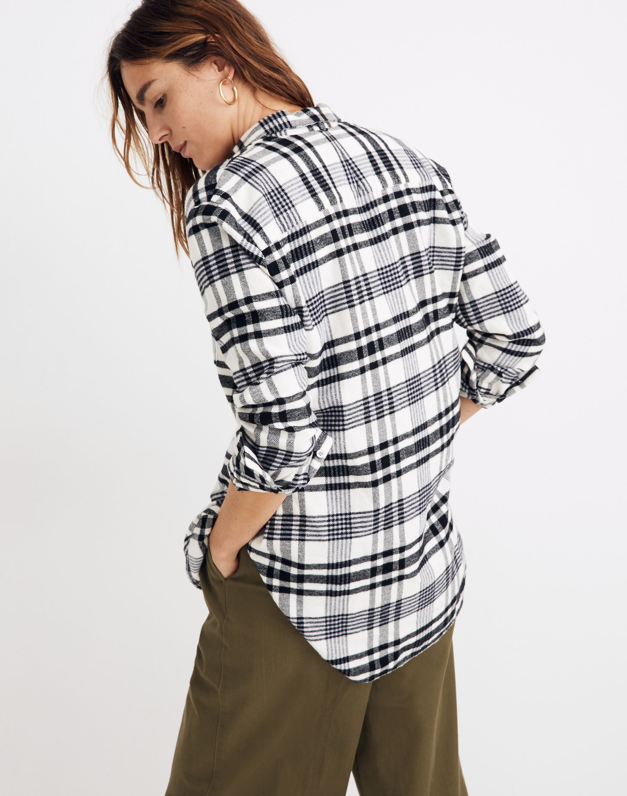 Flannel Oversized Ex-Boyfriend Shirt in Romana Plaid