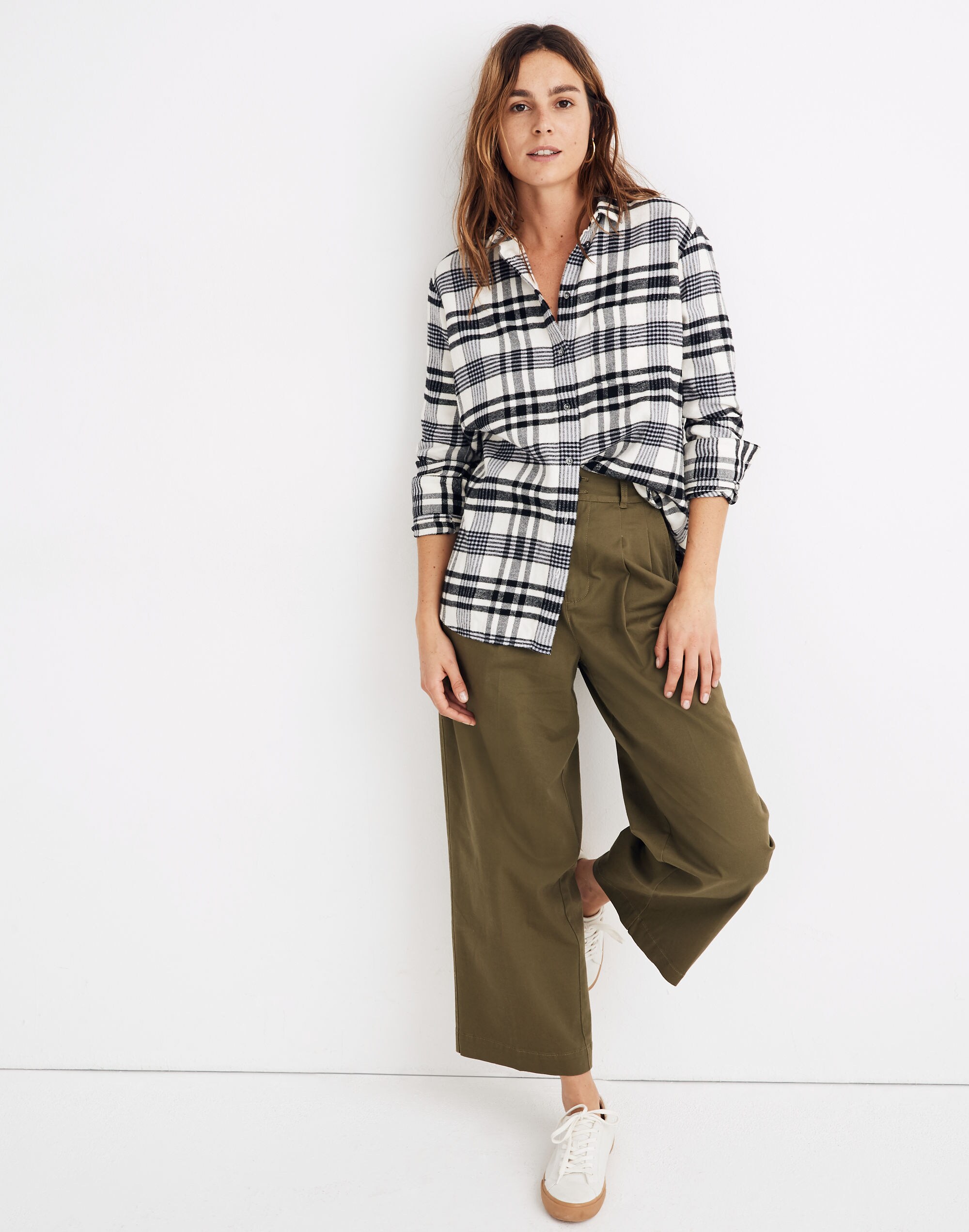 Flannel Oversized Ex-Boyfriend Shirt in Romana Plaid