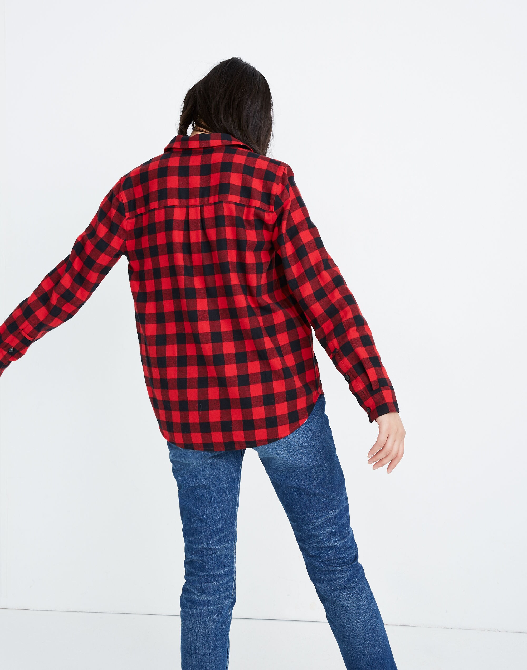 Flannel Popover Shirt in Buffalo Check