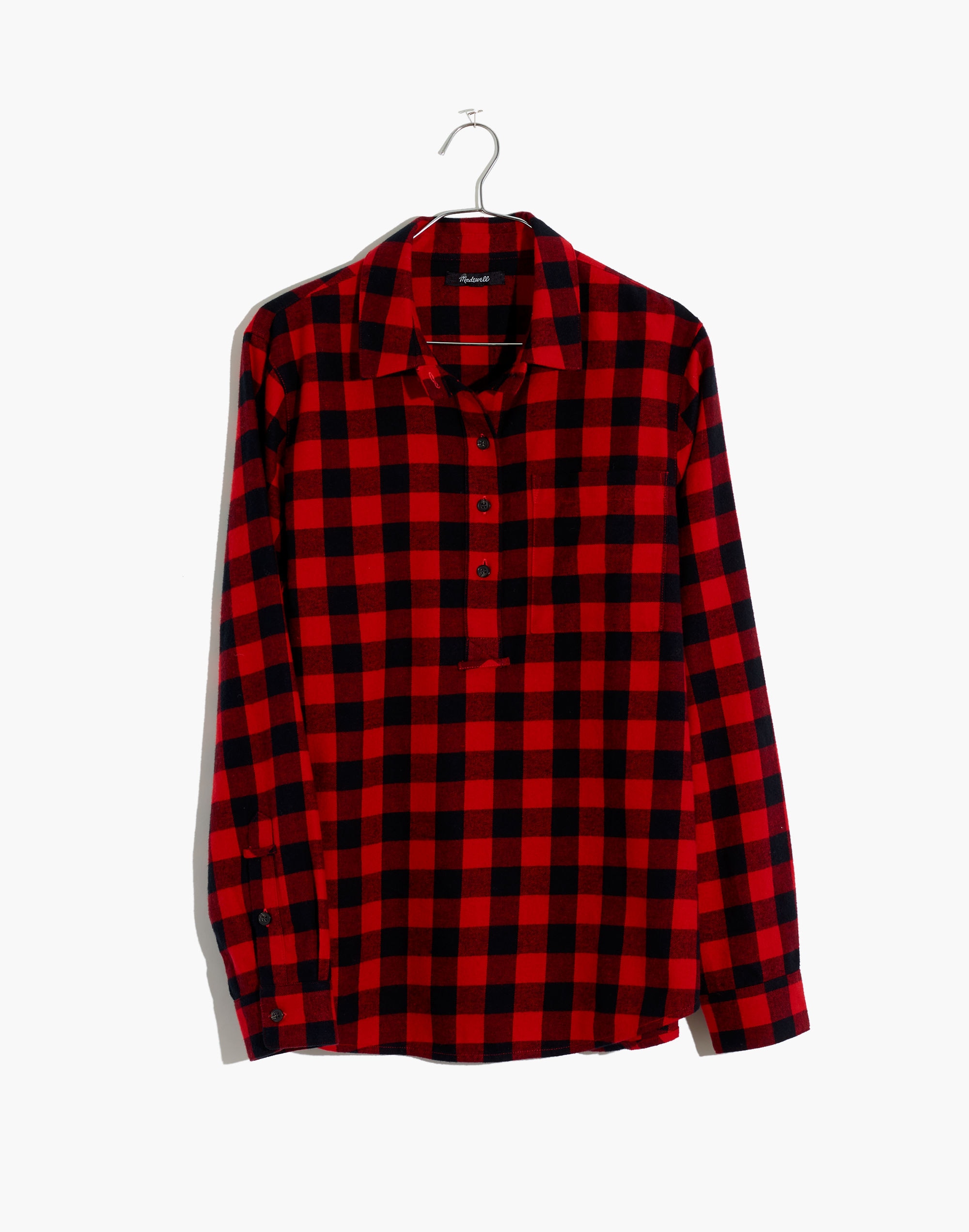 Flannel Popover Shirt in Buffalo Check