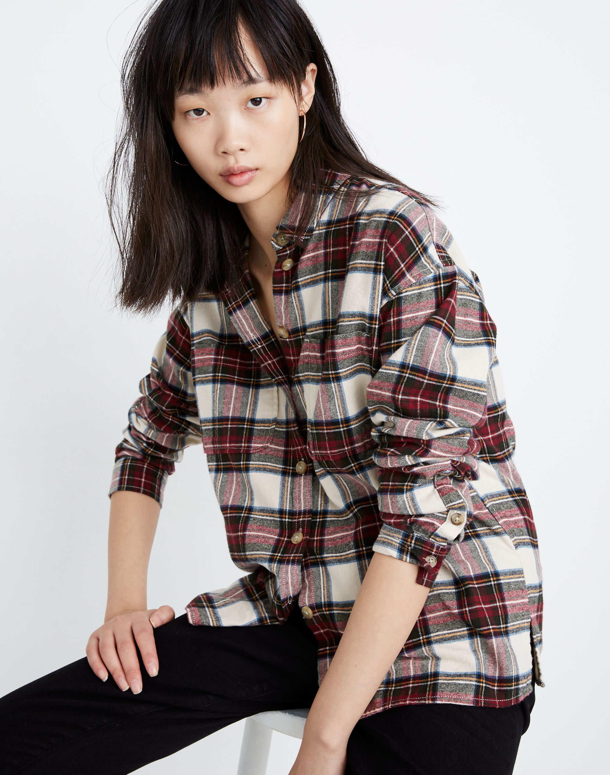 Flannel Shirt-Jacket in Tartan Plaid