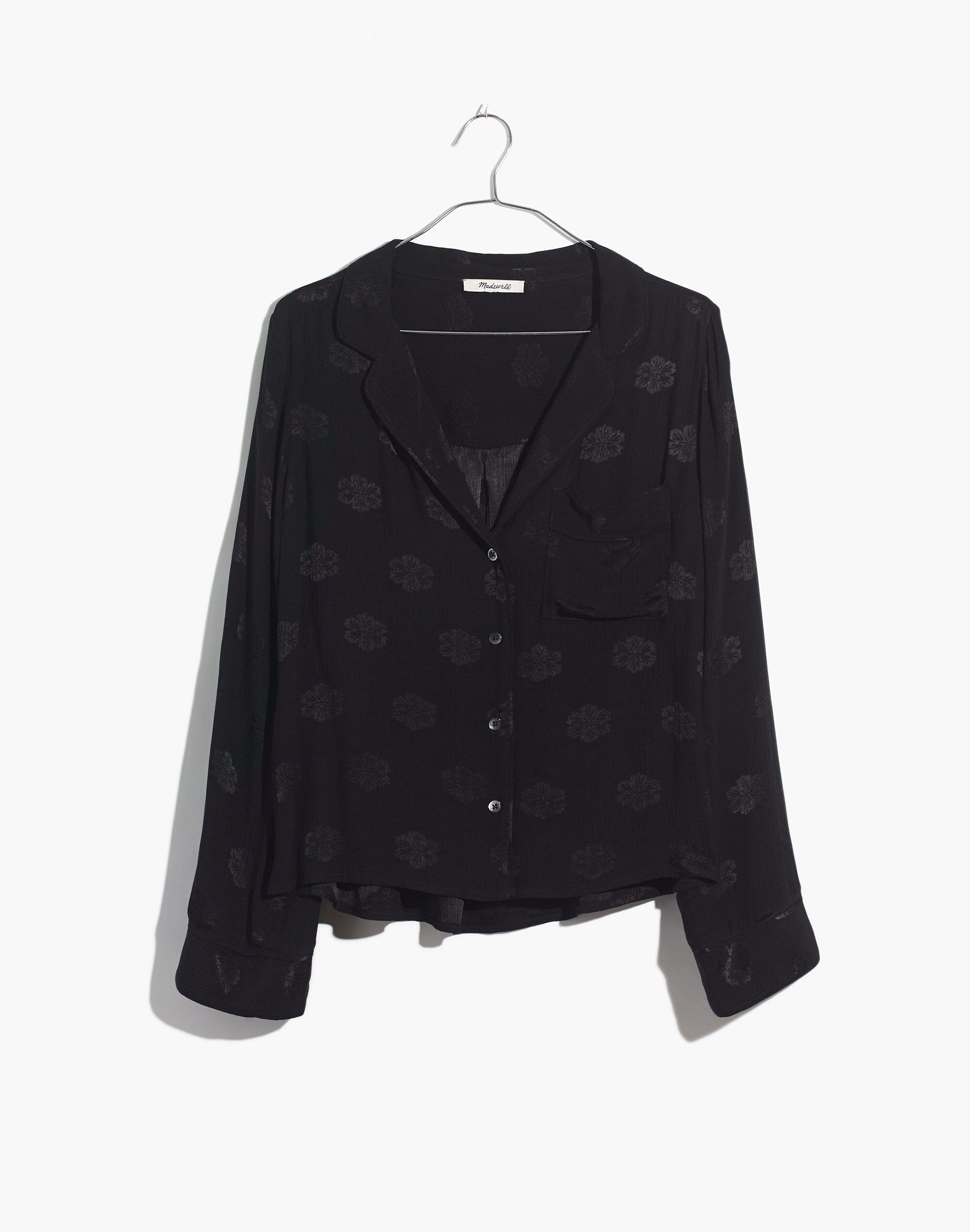 Floral Jacquard Pajama Shirt