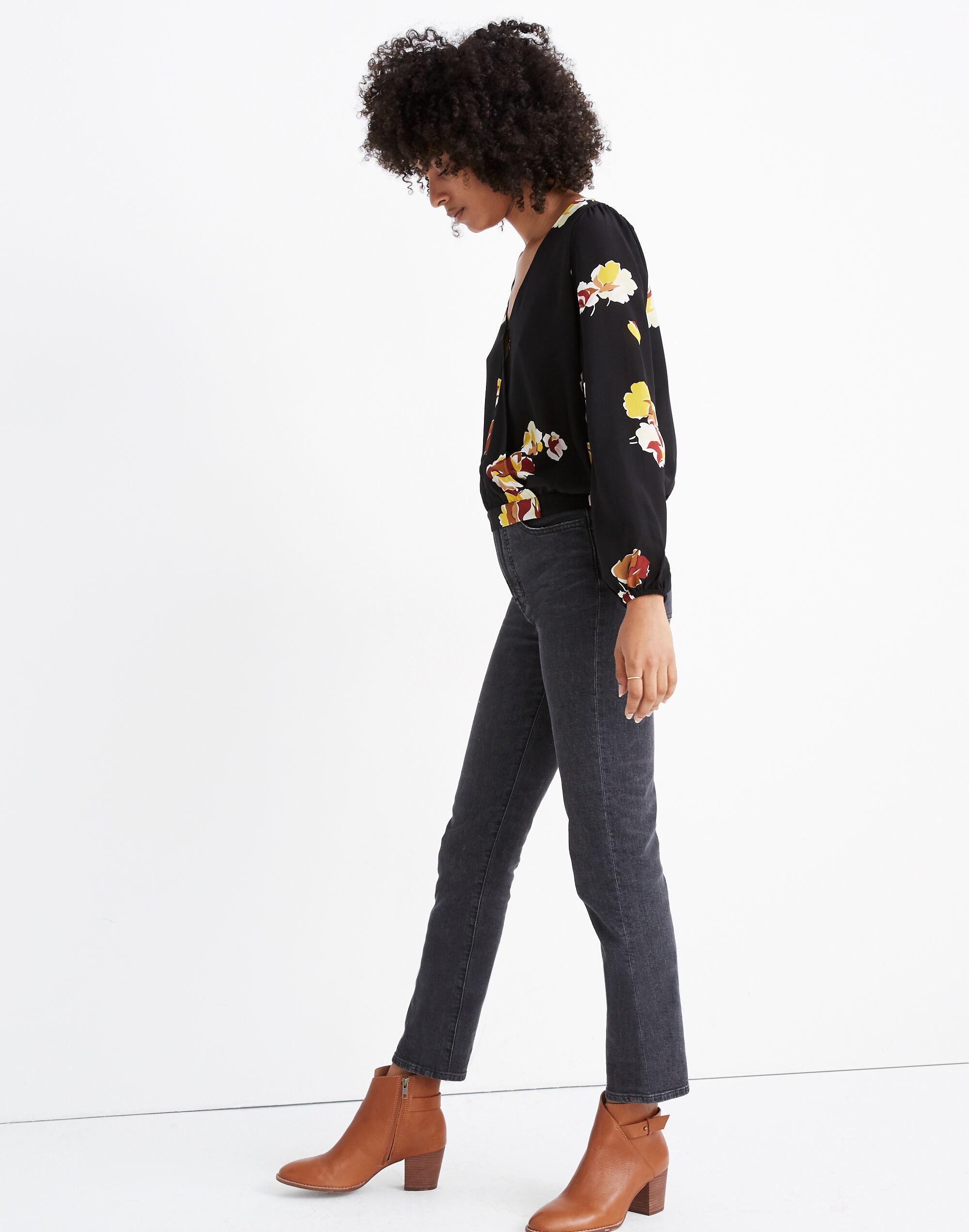 Silk Wrap Top in Gallery Floral