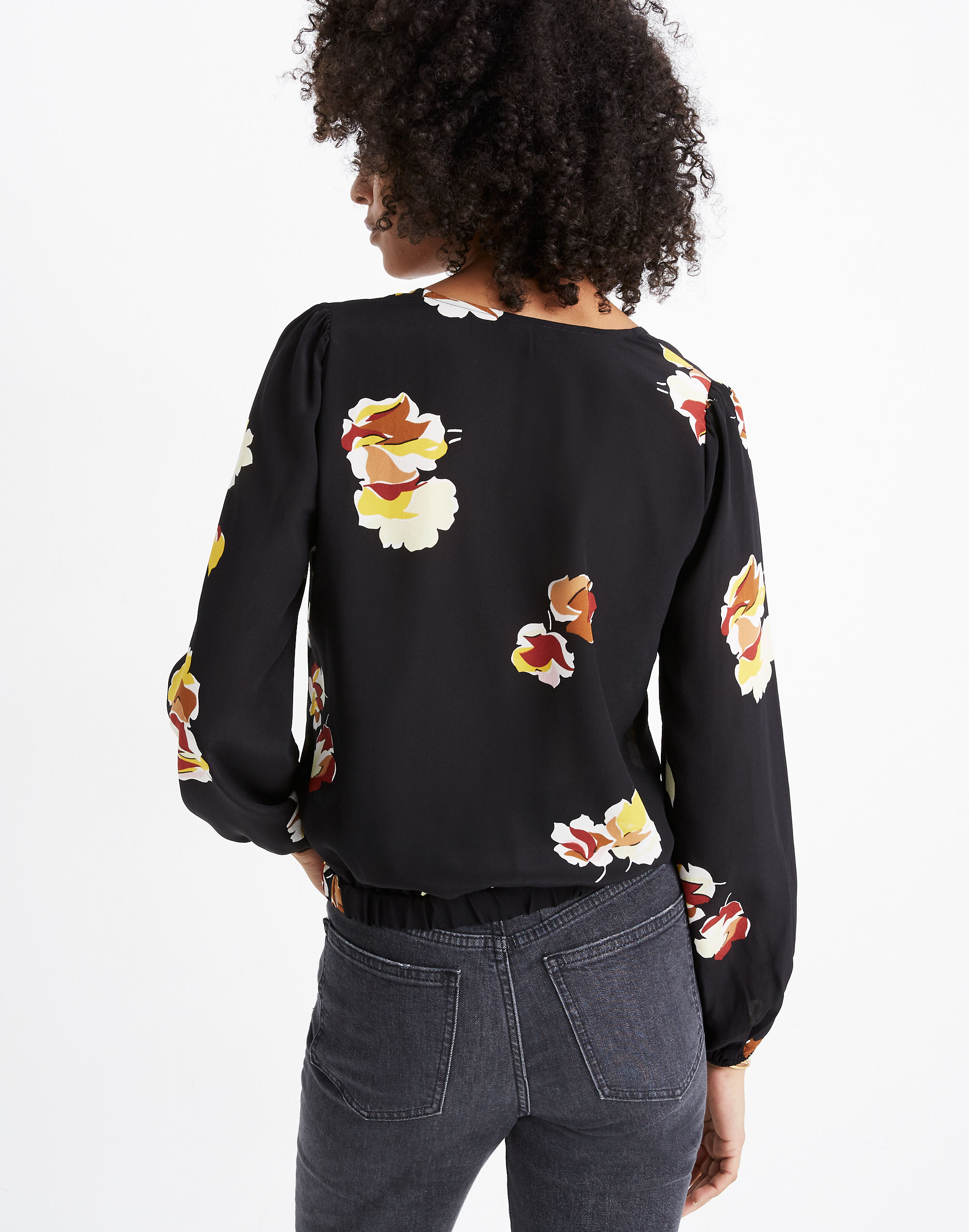 Silk Wrap Top in Gallery Floral