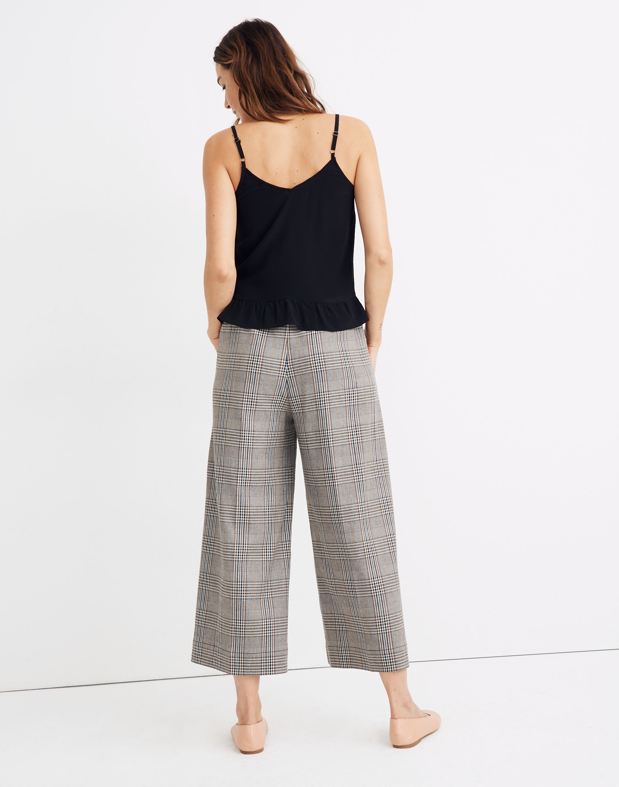 Silk Ruffle-Hem Cami Top