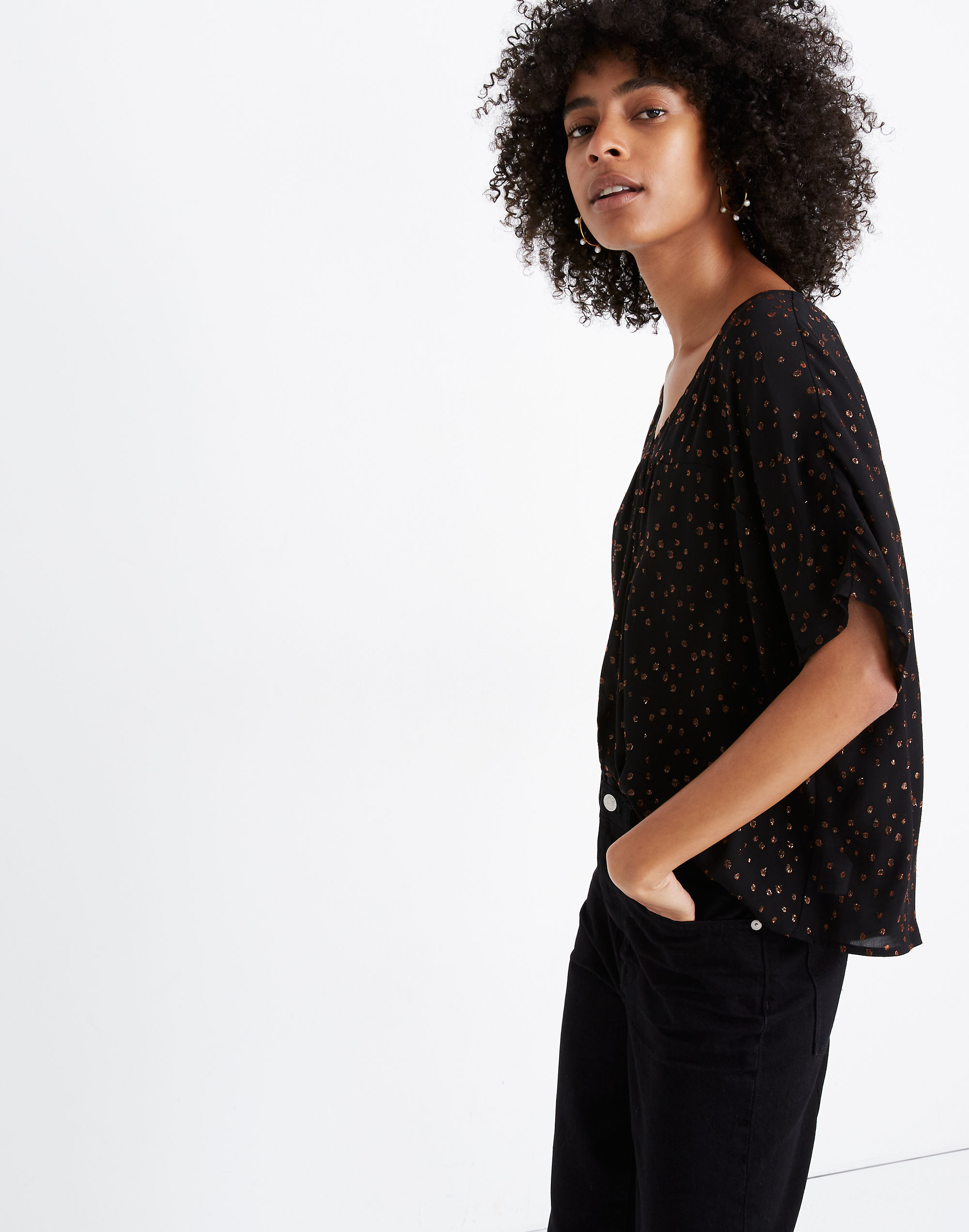 Rhyme Top in Metallic Dot