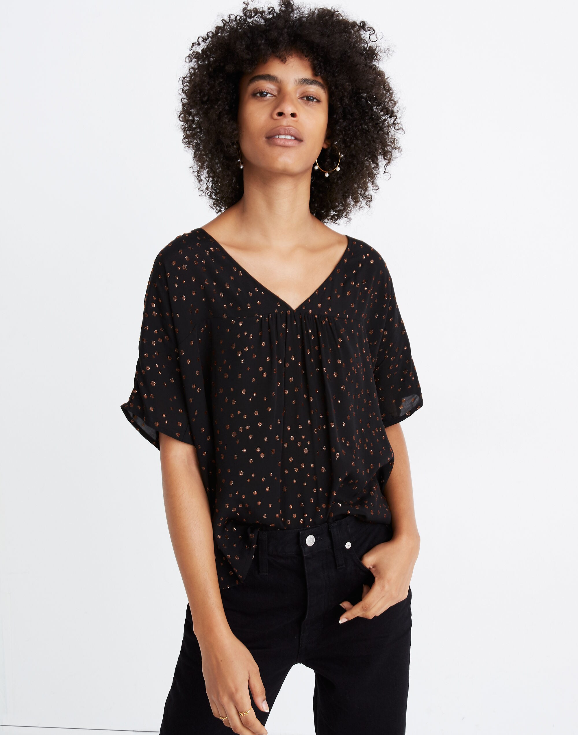 Rhyme Top in Metallic Dot