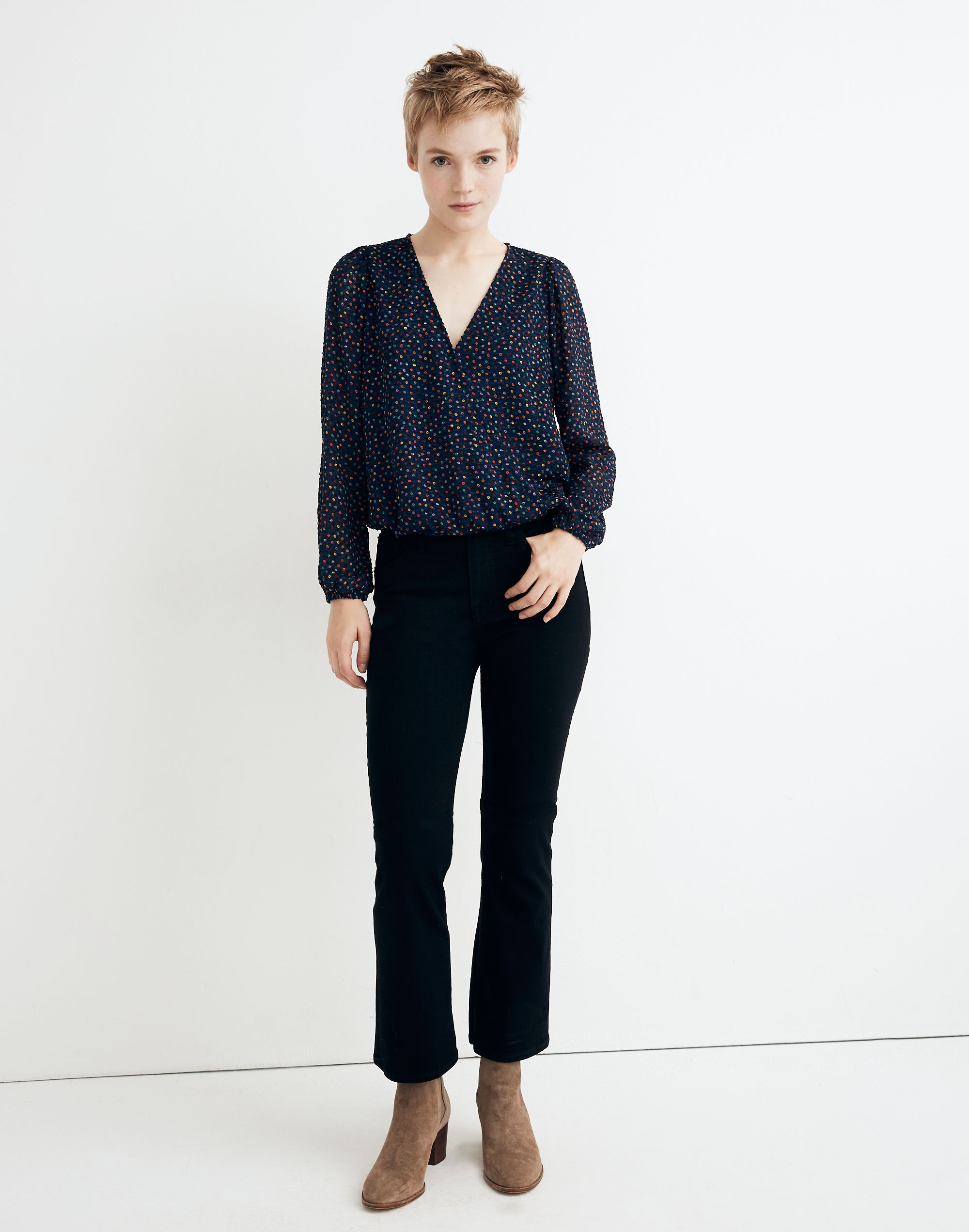 Lyric Wrap Top in Sugar Dot