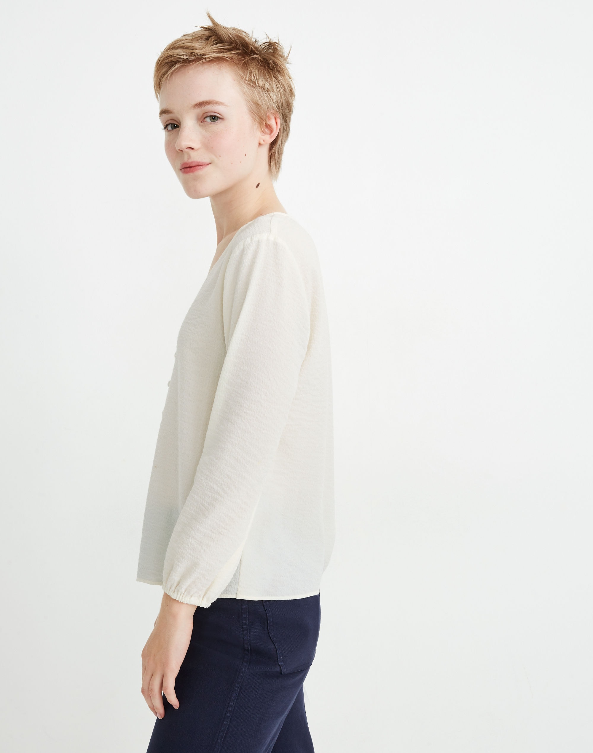 V-Neck Button-Down Shirt