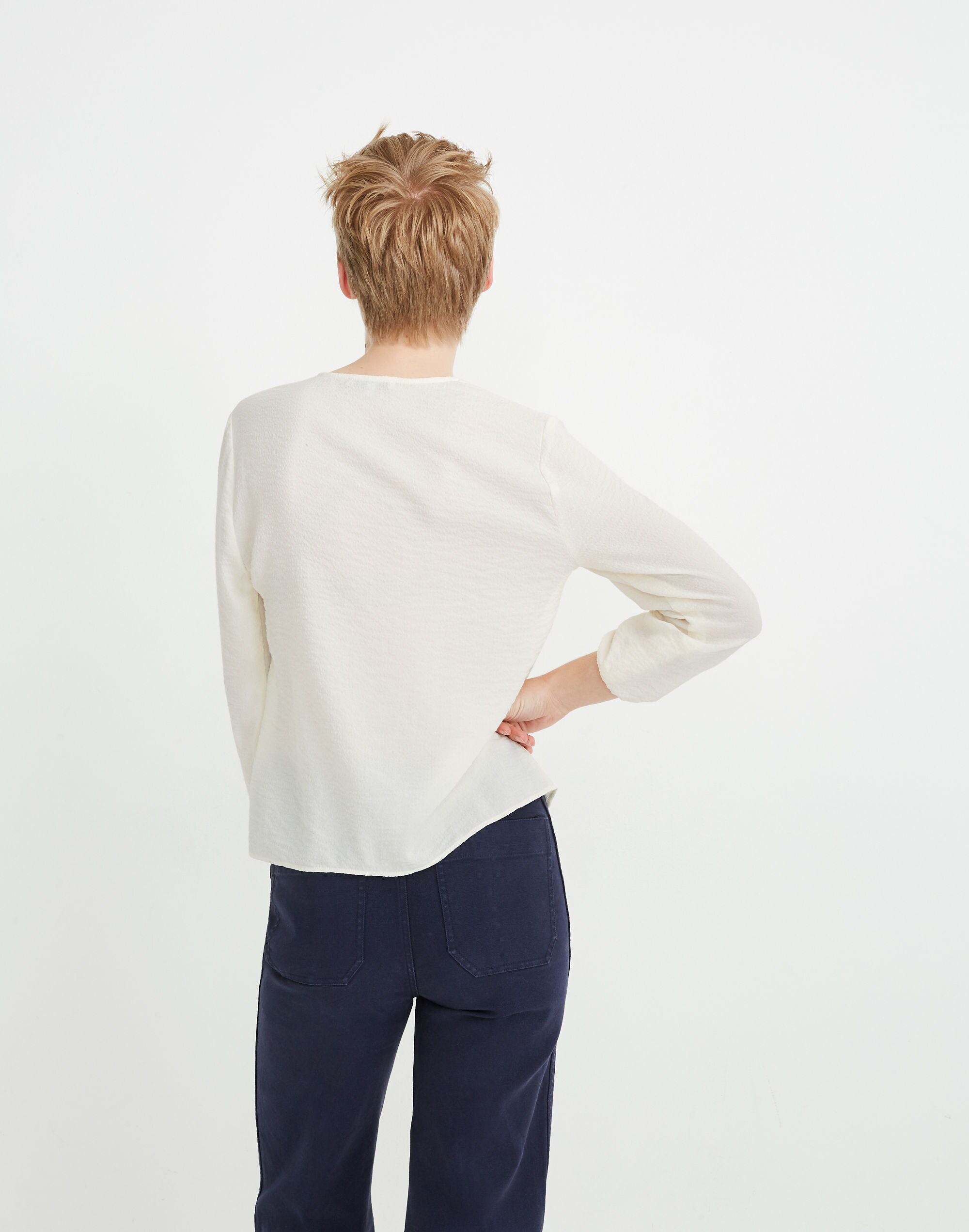 V-Neck Button-Down Shirt