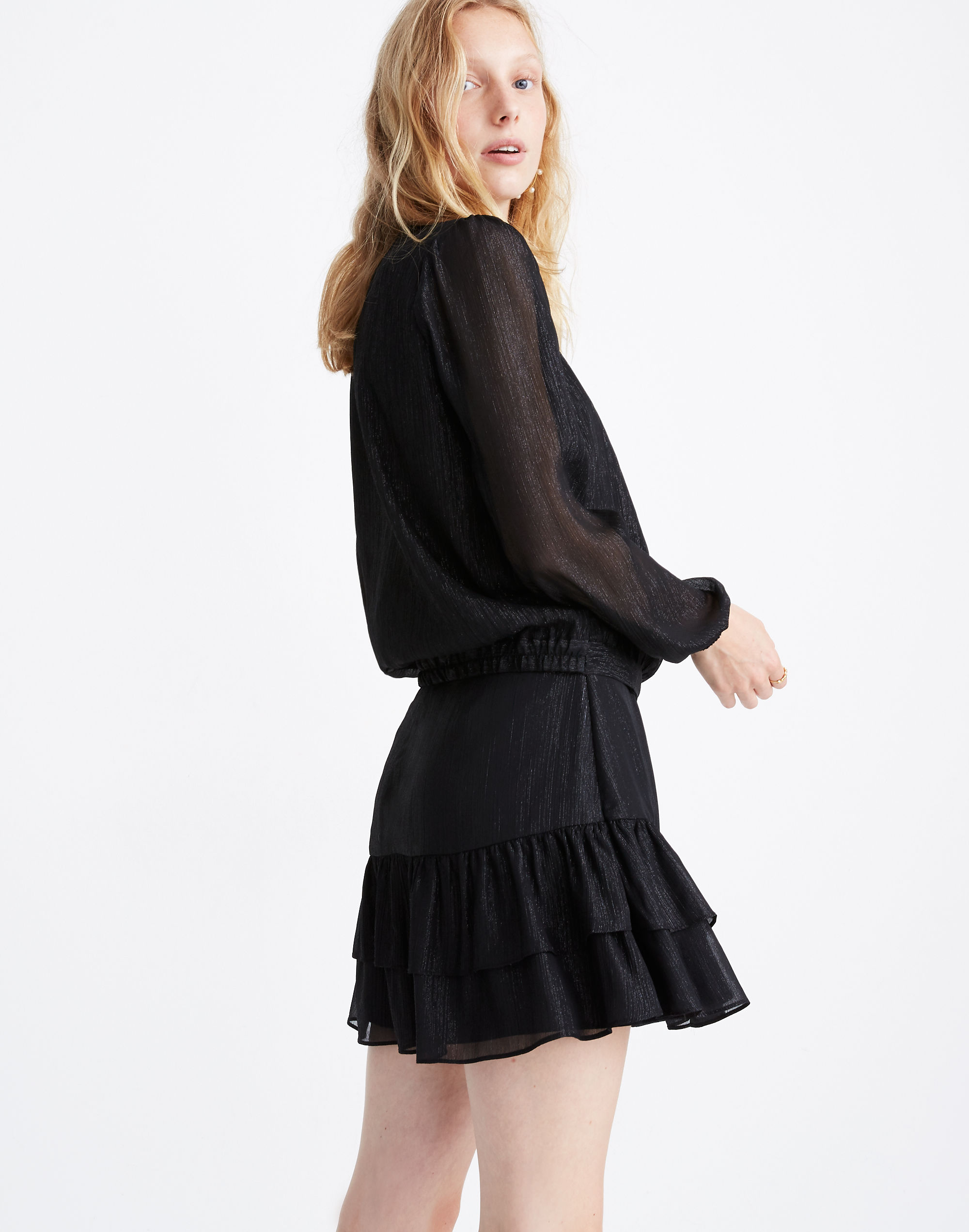 Shimmer Lyric Wrap Top