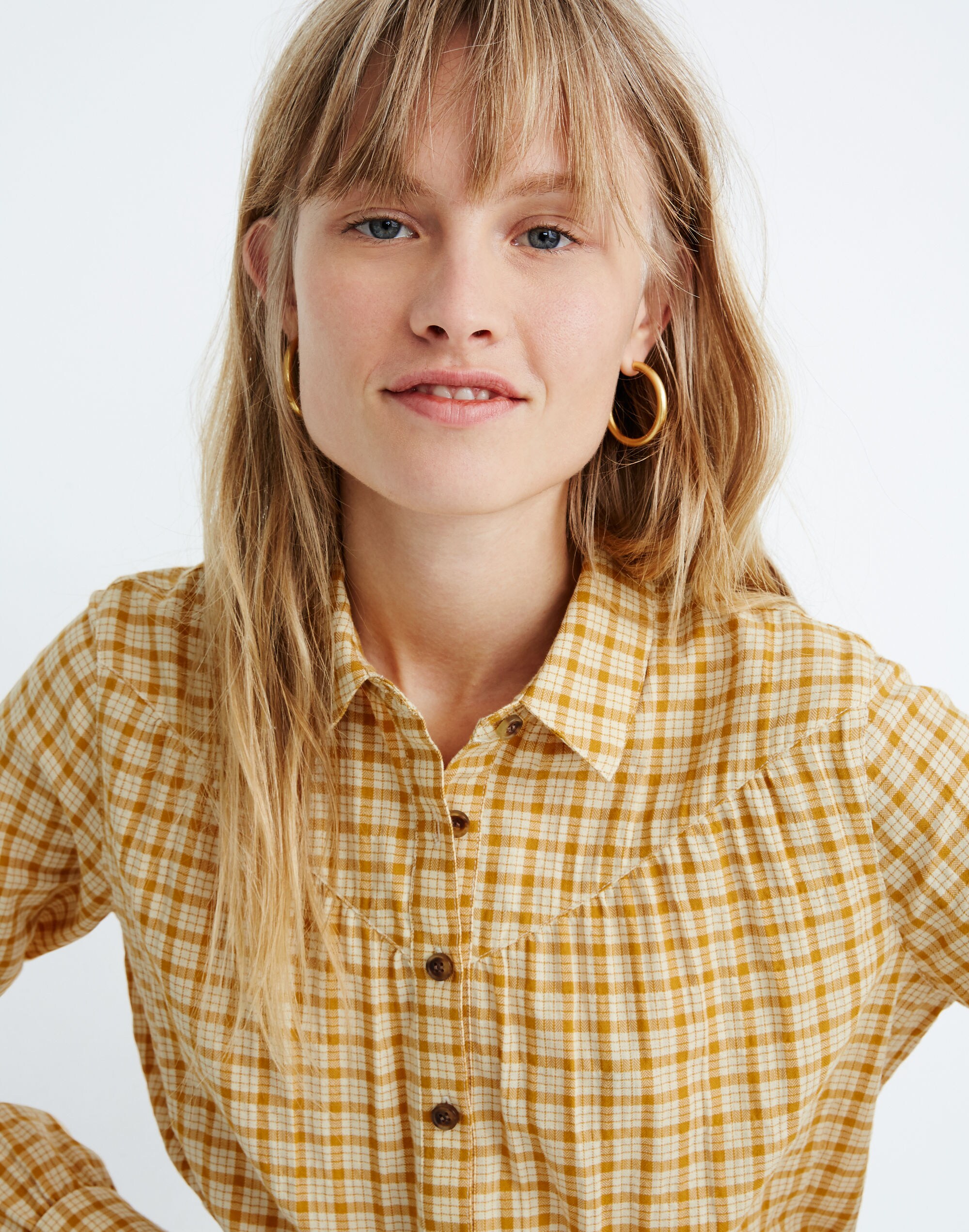 Plaid Western Popover Top