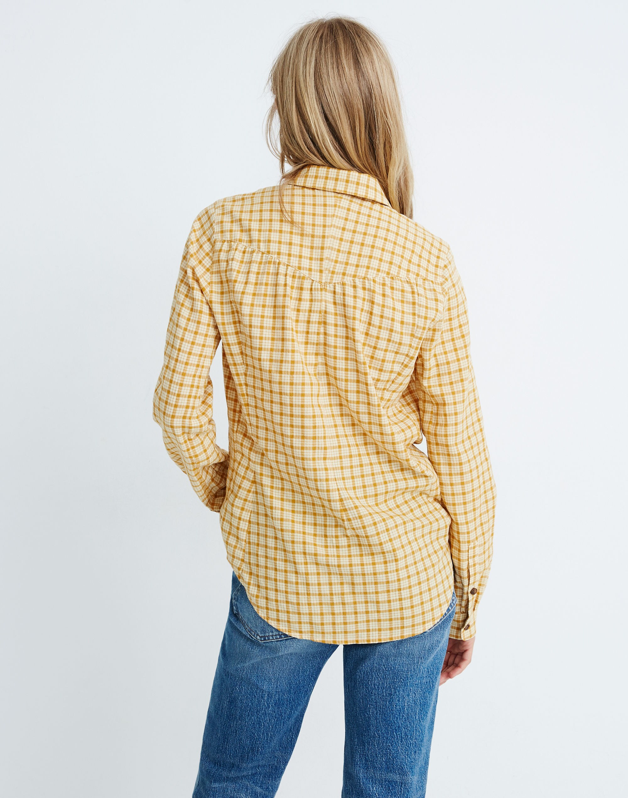 Plaid Western Popover Top