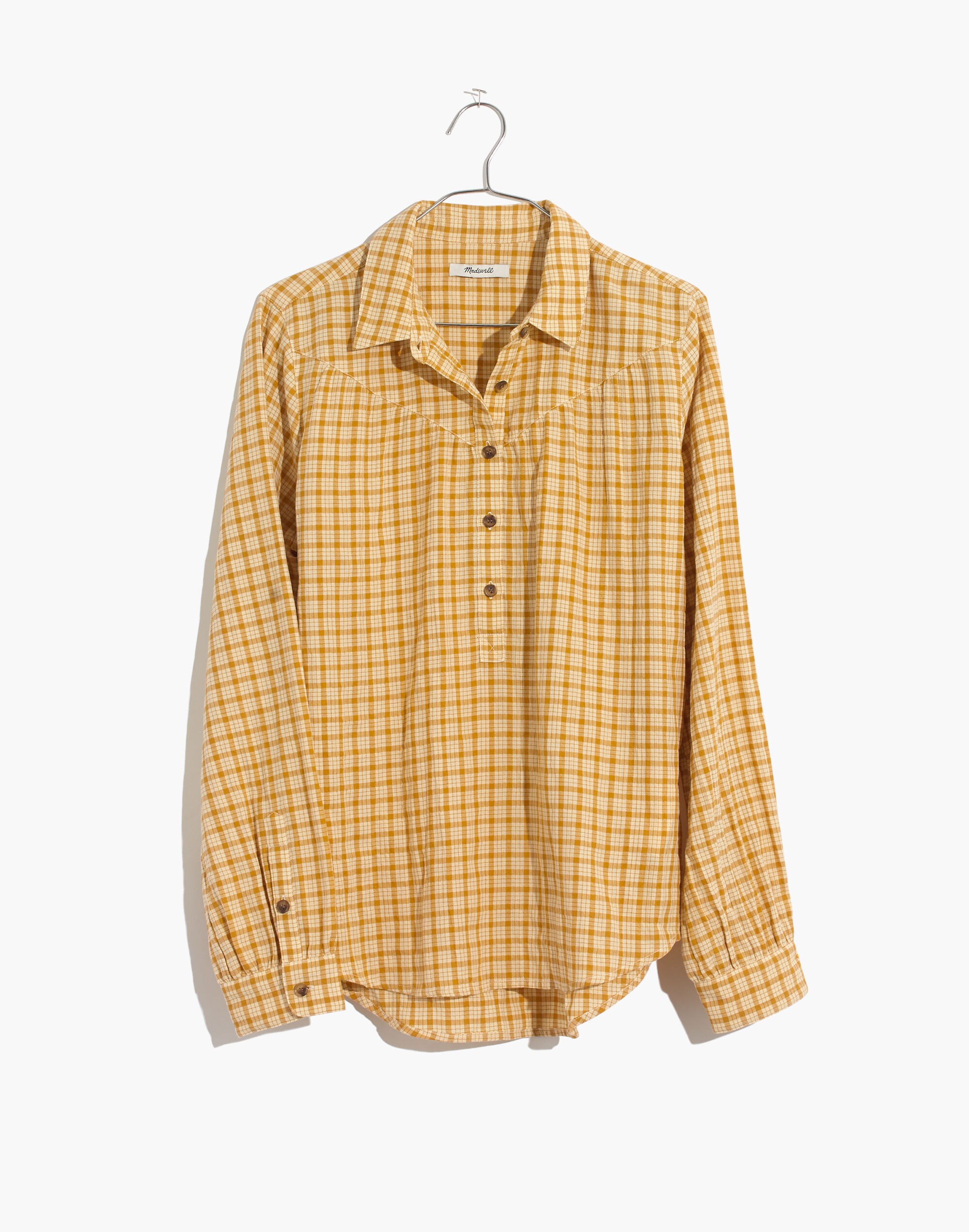 Plaid Western Popover Top