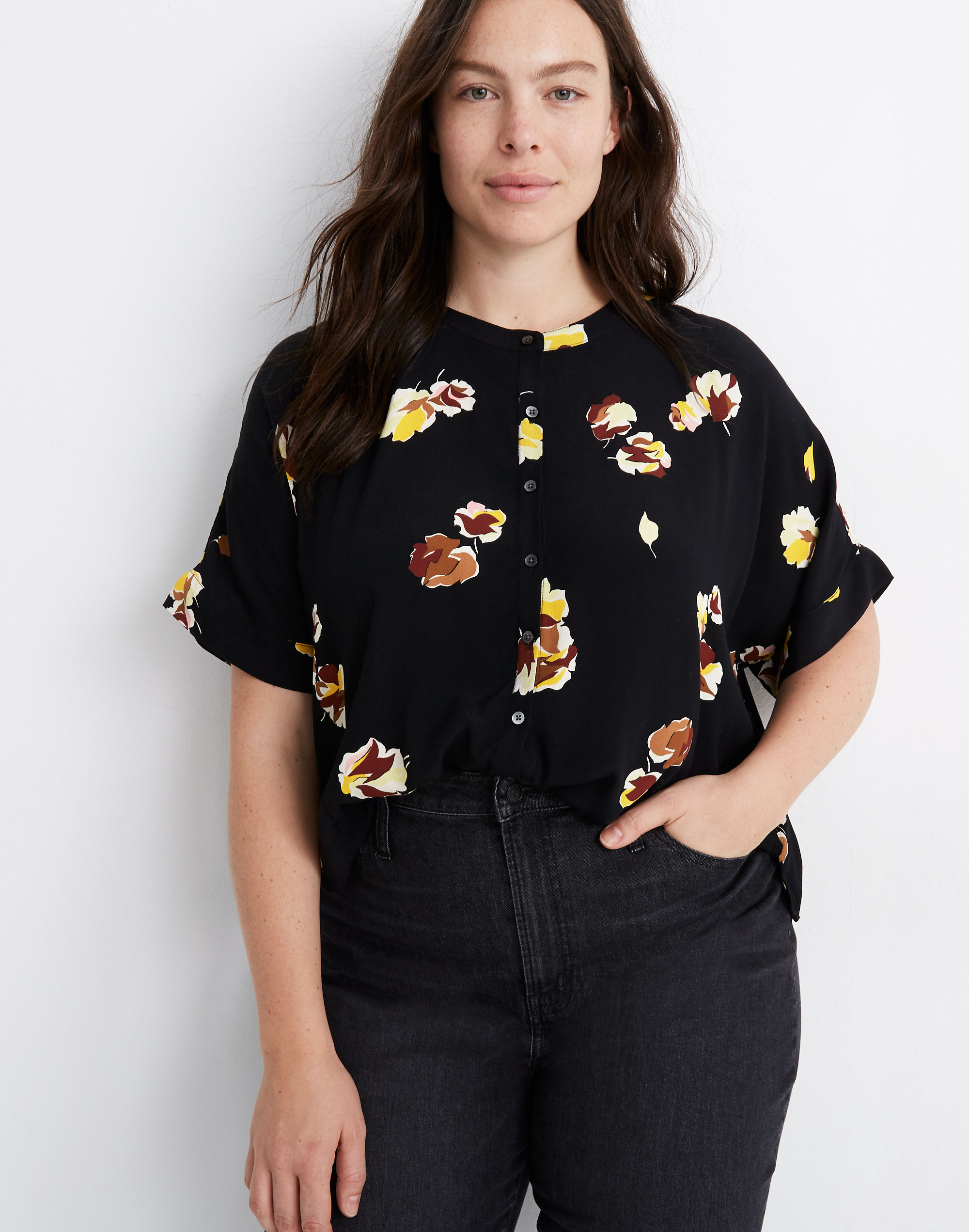 Getaway Oversized Button-Down Shirt in Gallery Floral