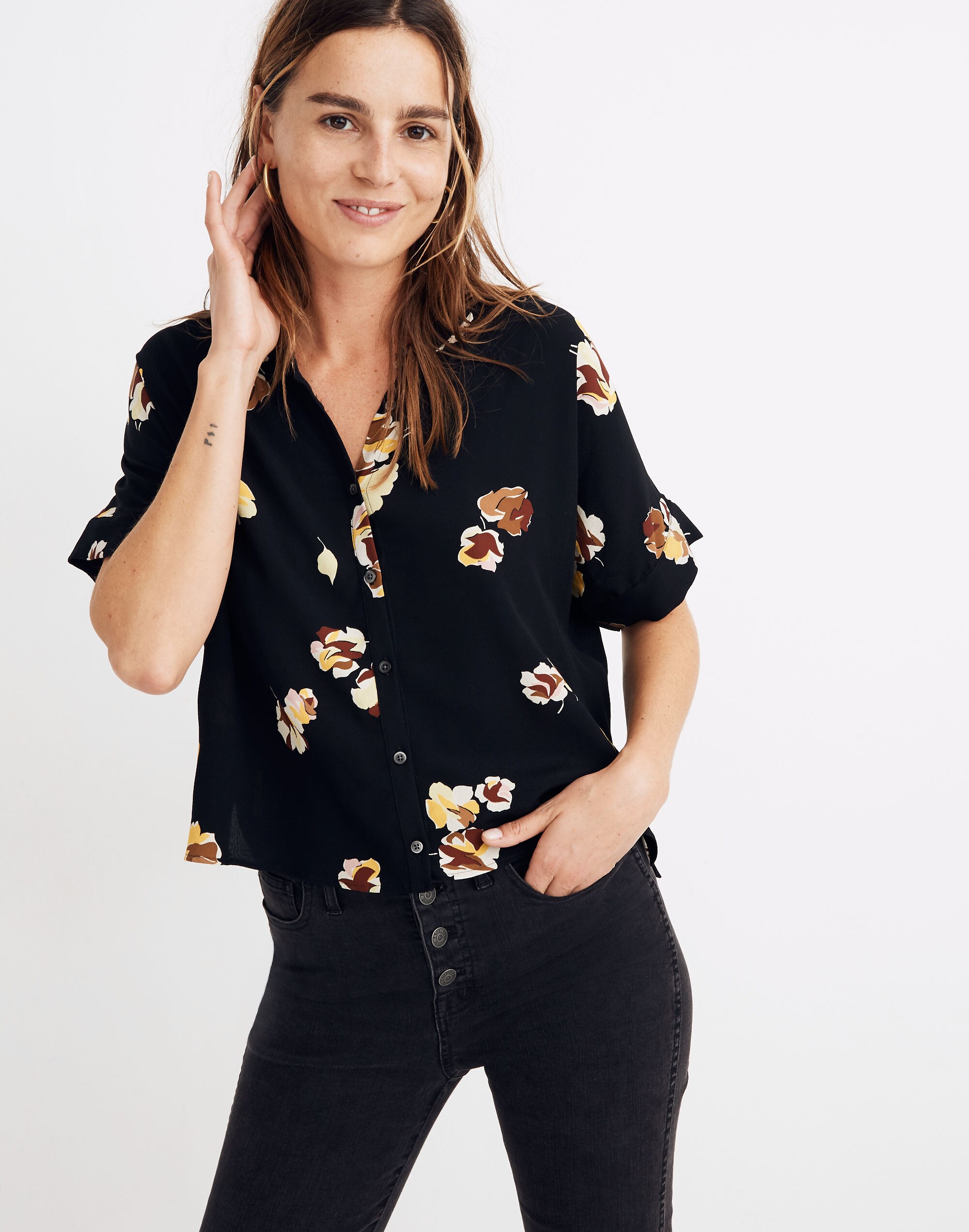 Getaway Oversized Button-Down Shirt in Gallery Floral