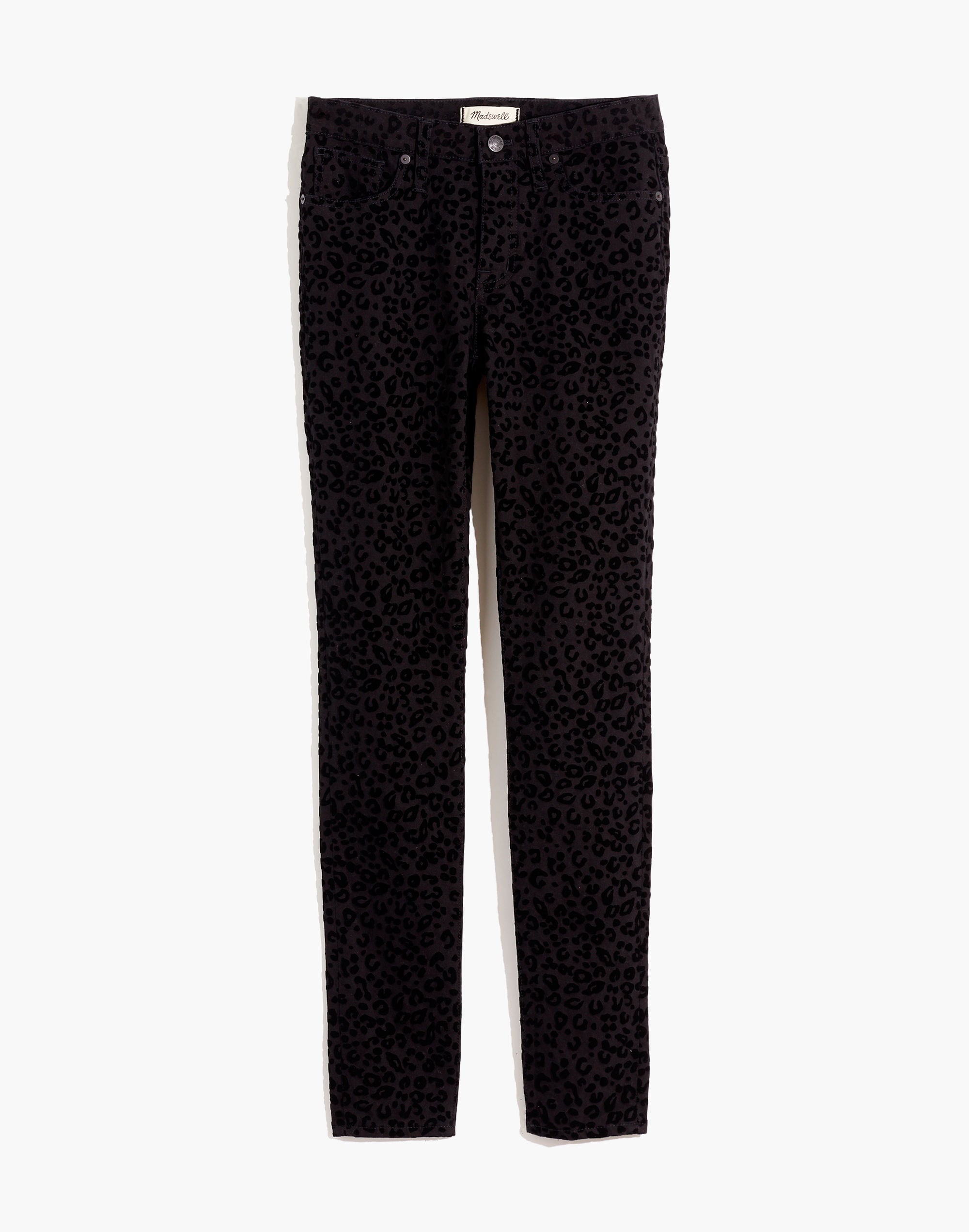 9" Mid-Rise Skinny Jeans: Flocked Leopard Edition