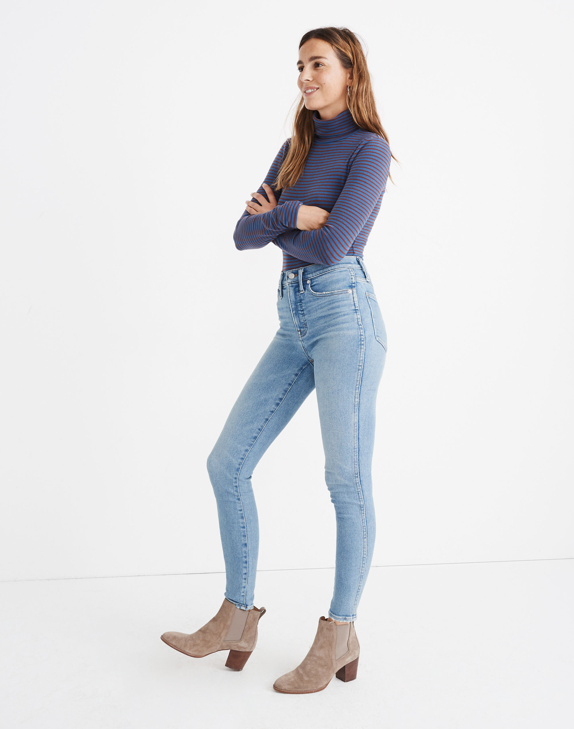 10" High-Rise Skinny Jeans in Hamden Wash