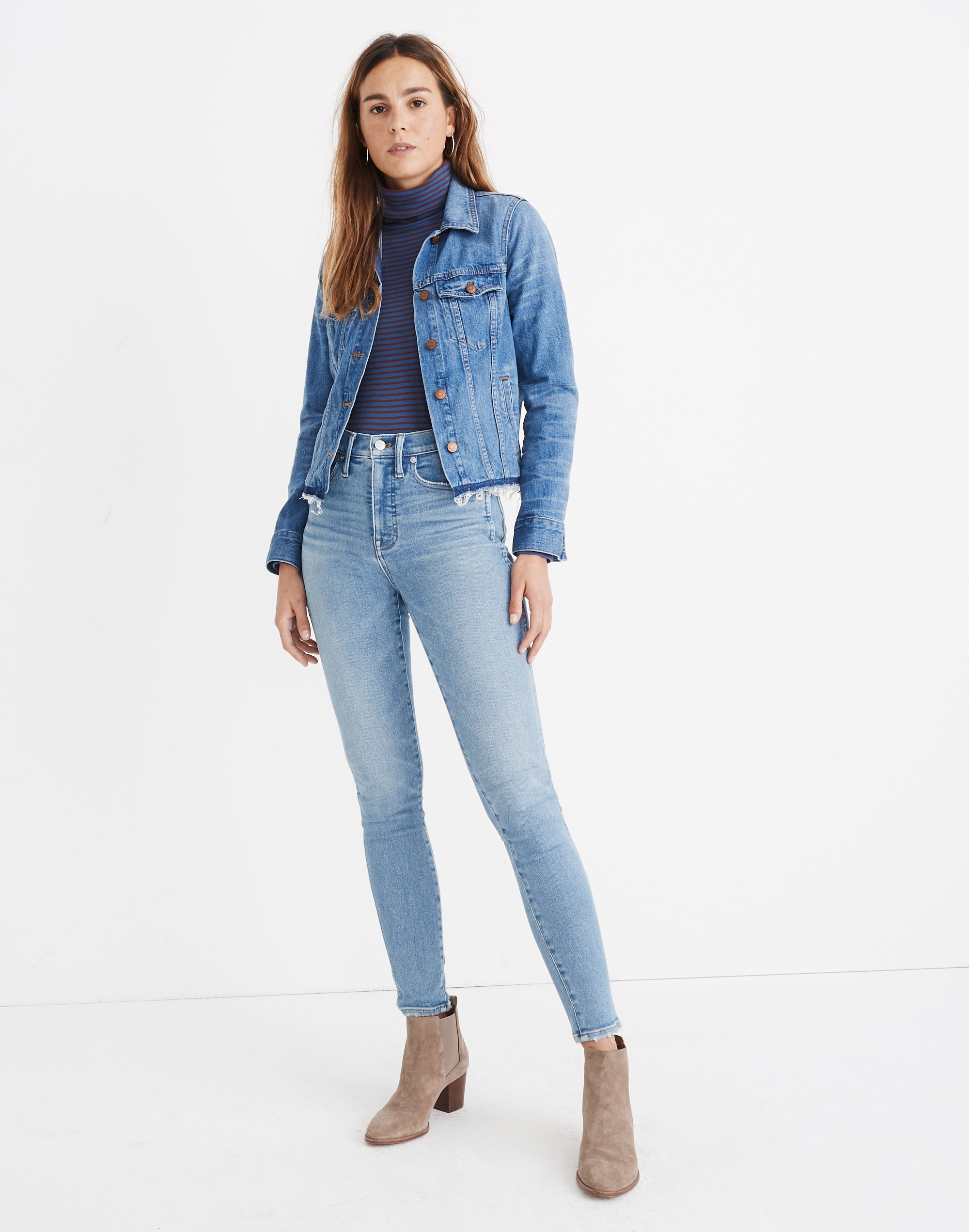 10" High-Rise Skinny Jeans in Hamden Wash