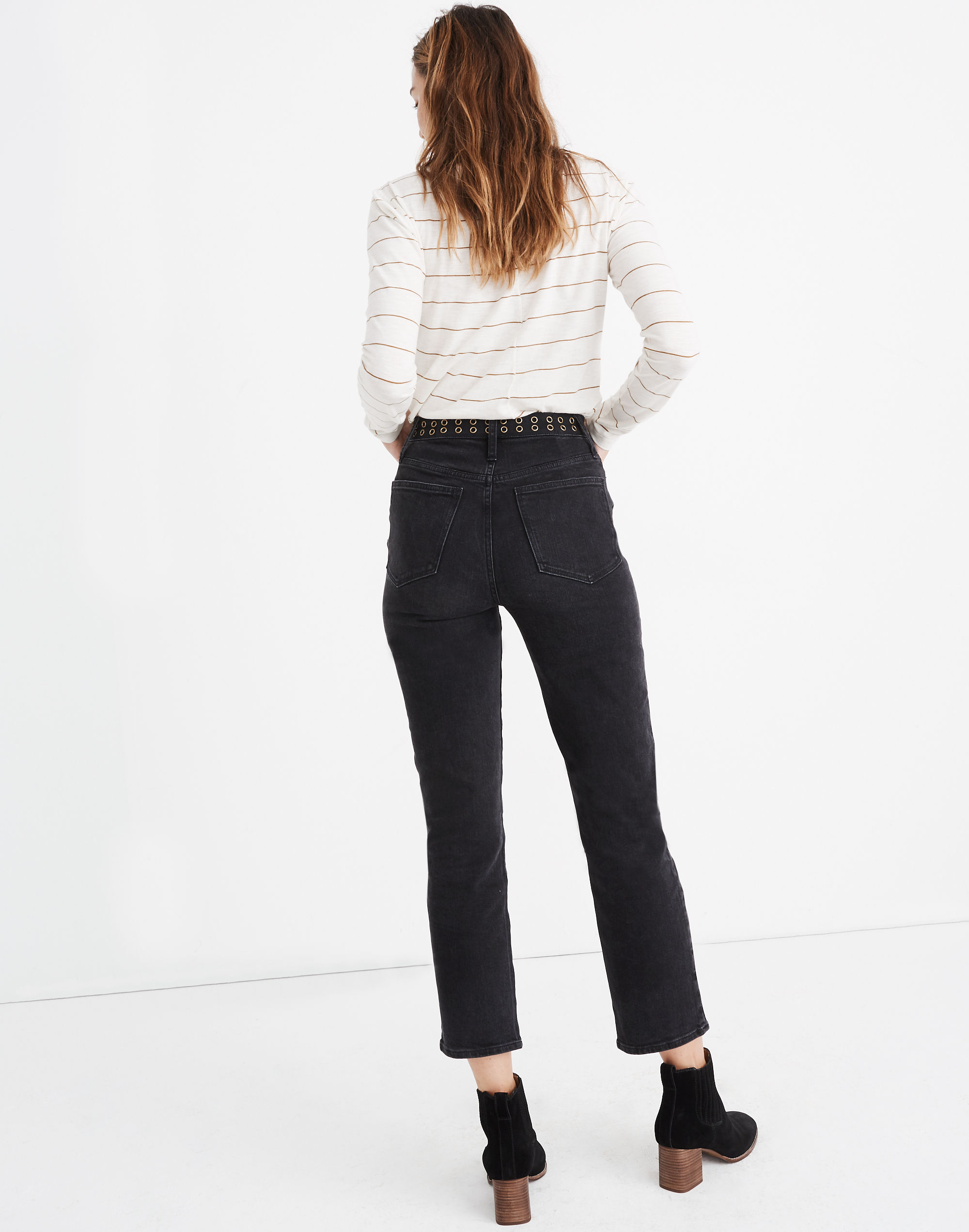 Classic Straight Jeans in Lunar Wash: Grommet Edition