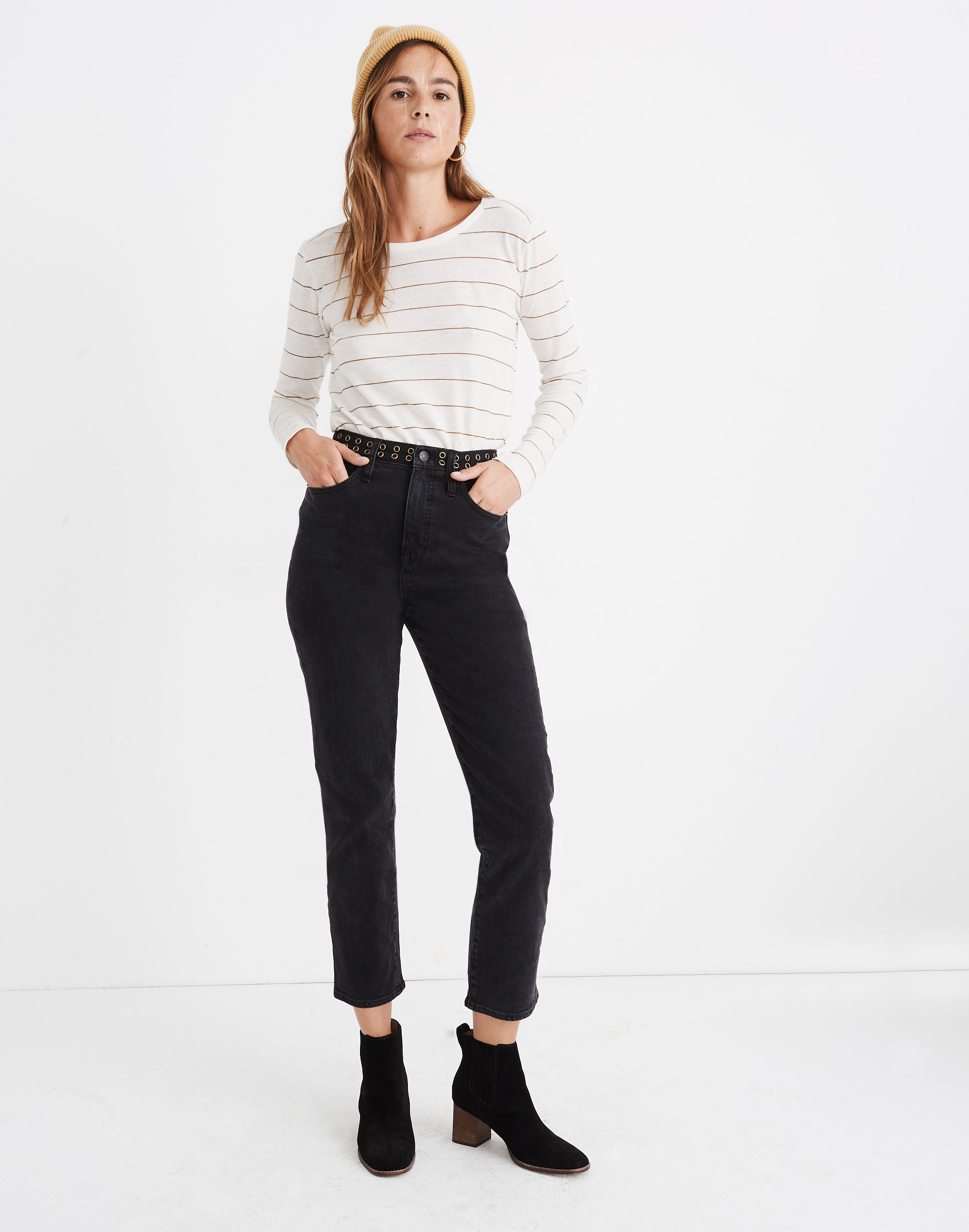 Classic Straight Jeans in Lunar Wash: Grommet Edition