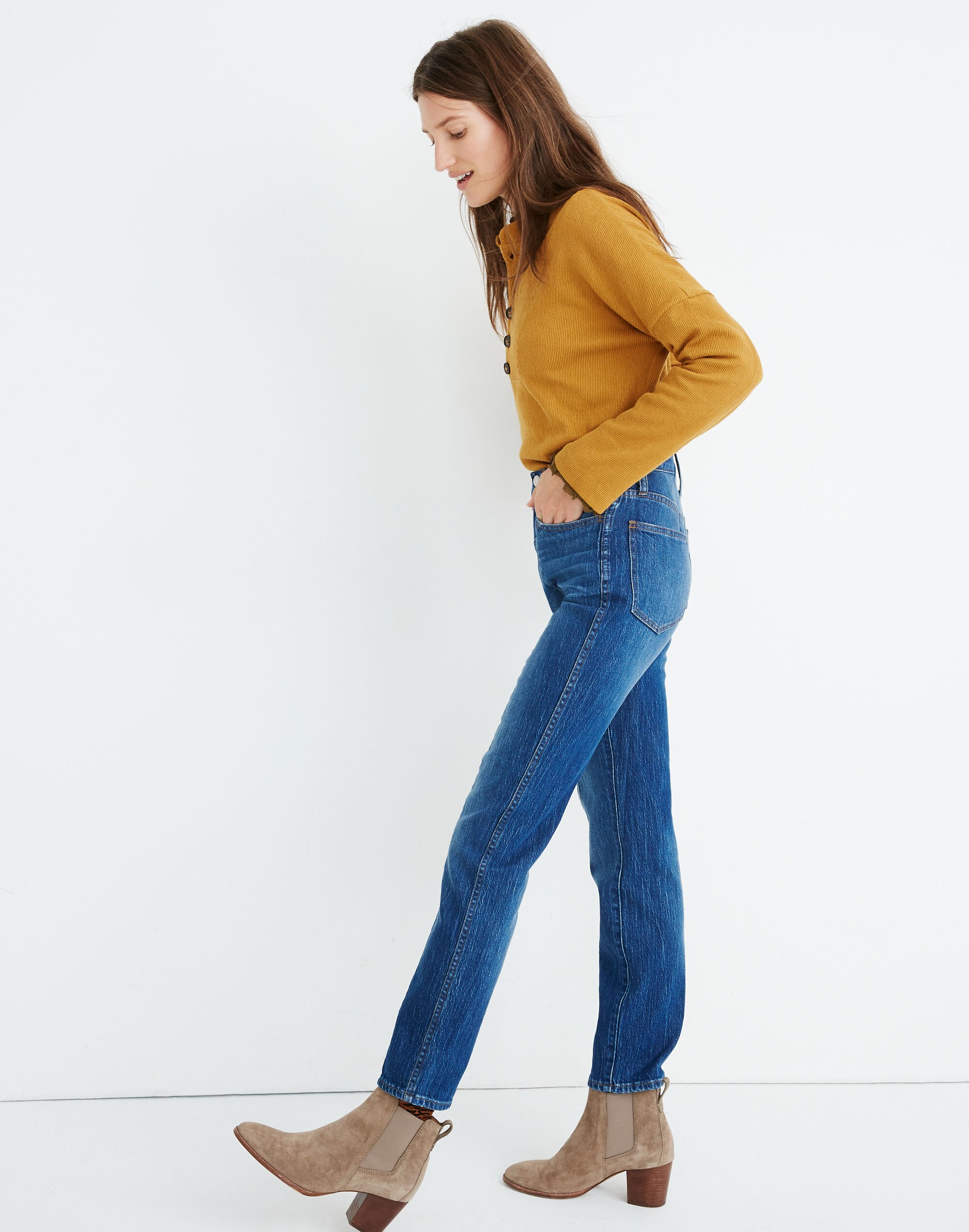 Classic Straight Jeans in Bandry Wash: Seamed Edition