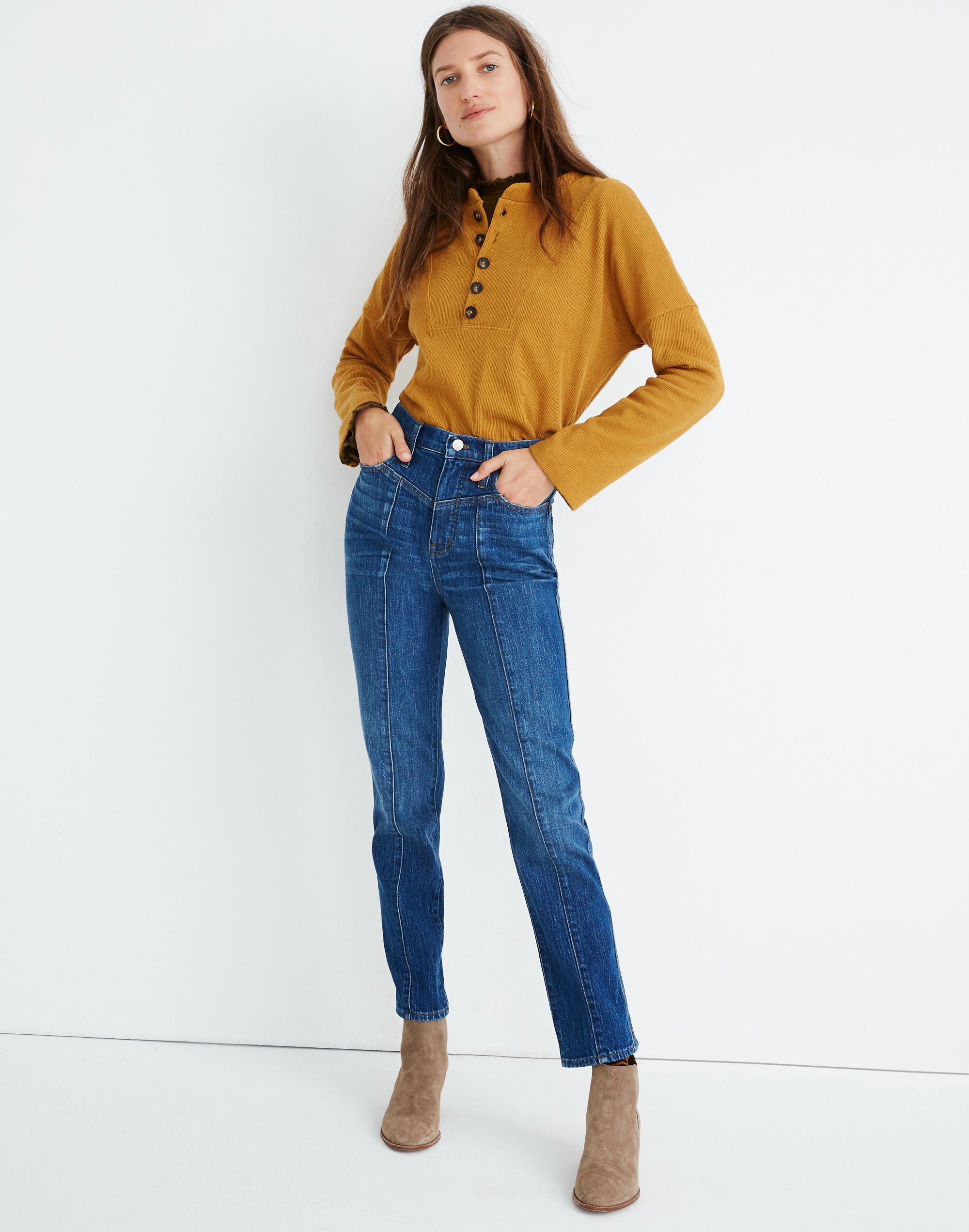 Classic Straight Jeans in Bandry Wash: Seamed Edition