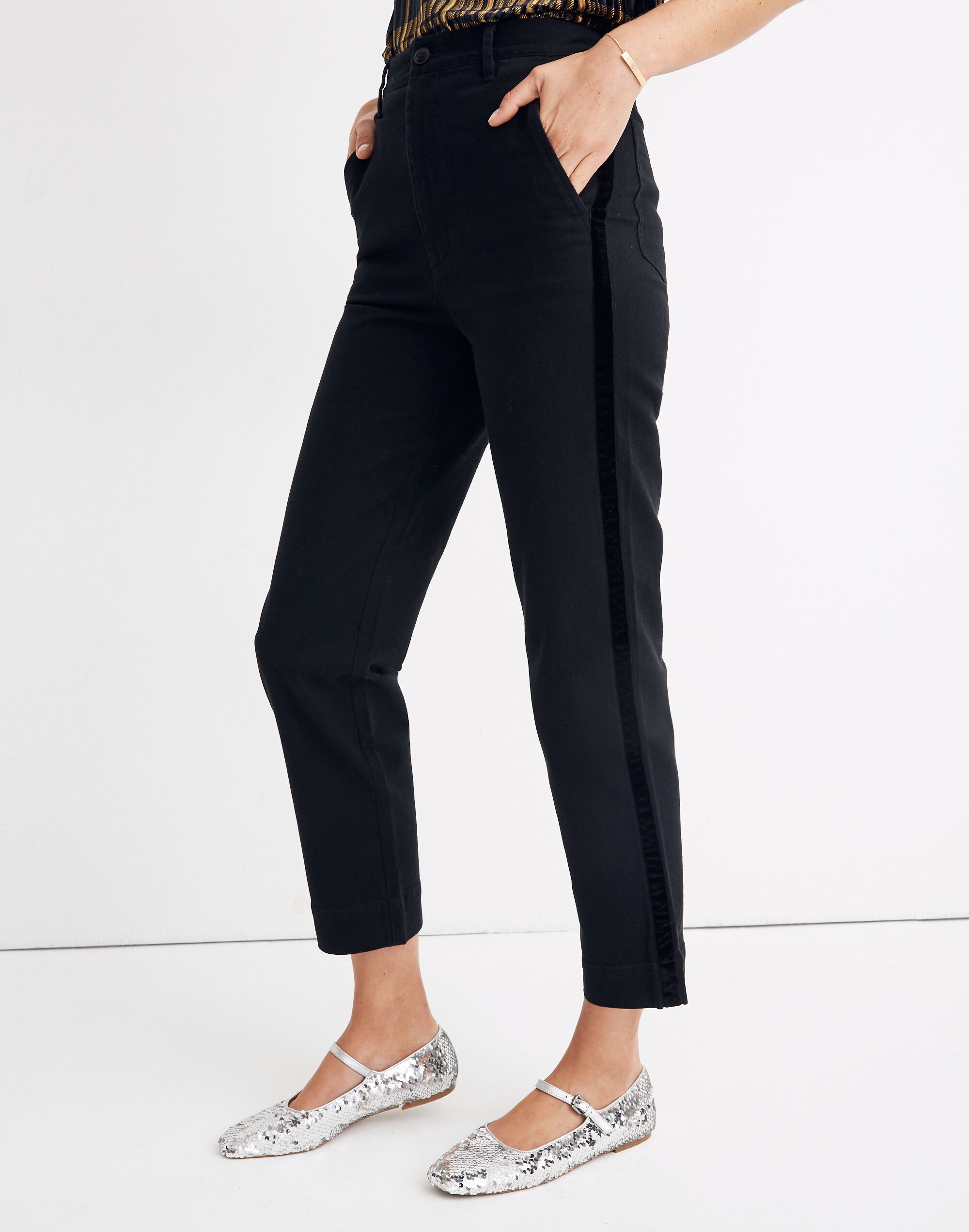 Tapered Pants: Velvet Tuxedo Stripe Edition