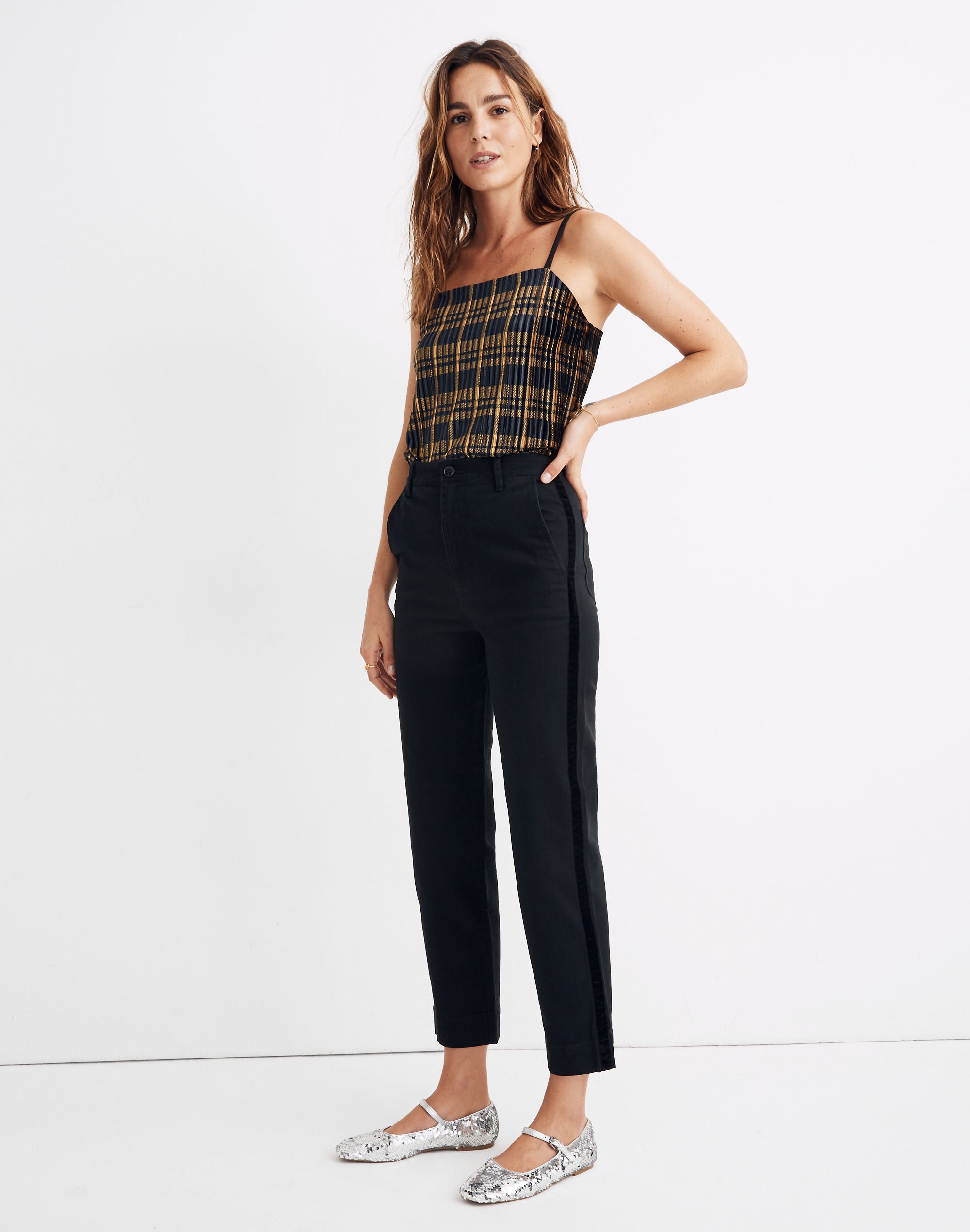 Tapered Pants: Velvet Tuxedo Stripe Edition