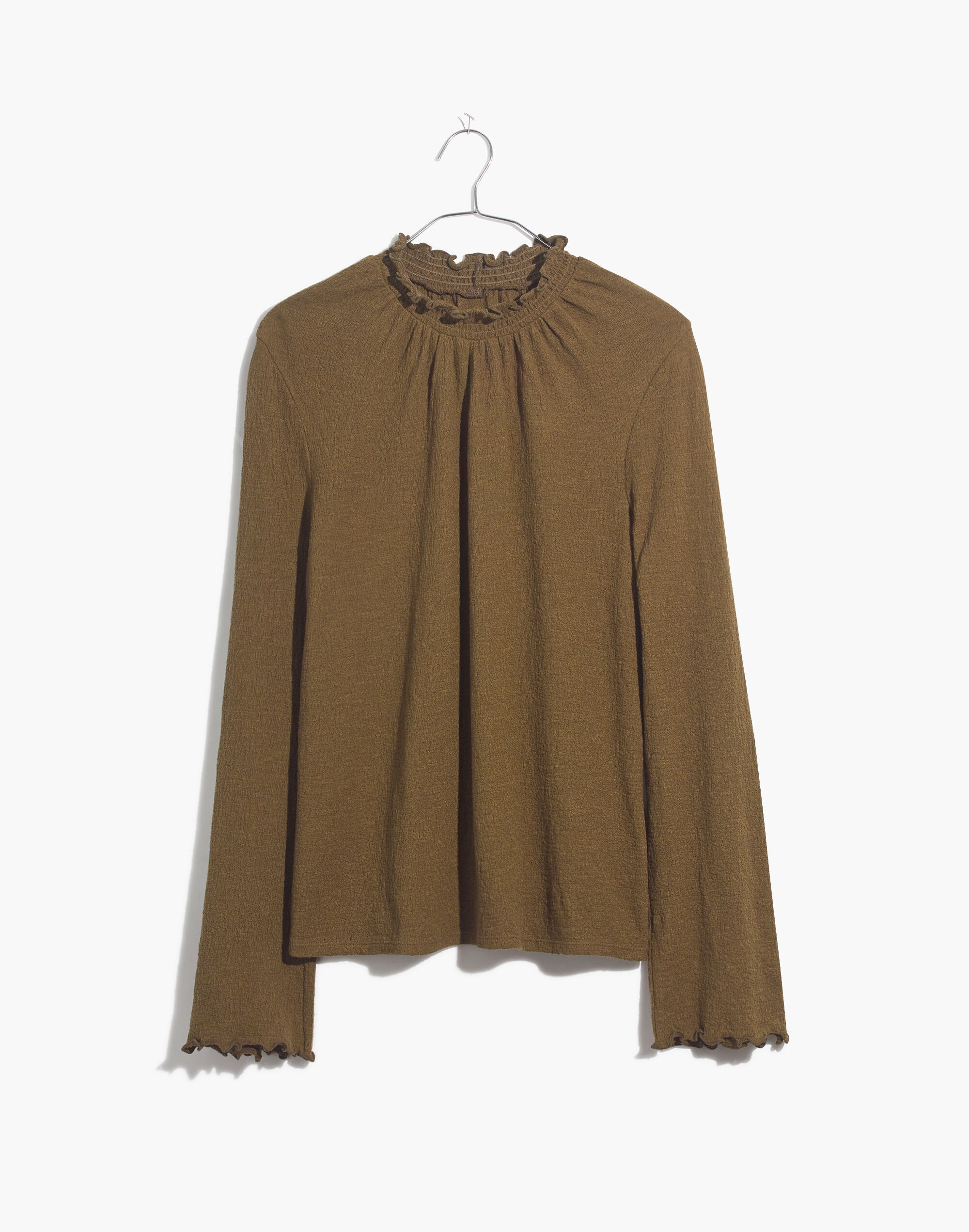 Texture &amp; Thread Ruffled Mockneck Top