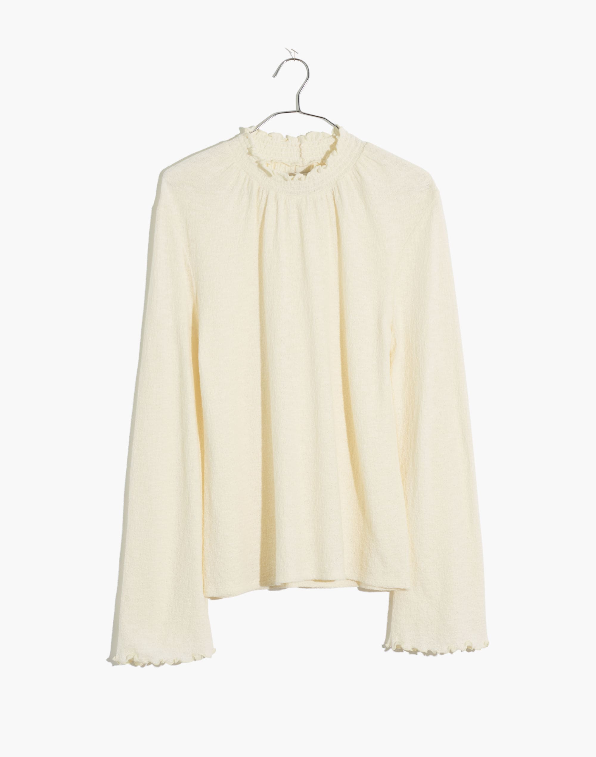 texture &amp; thread ruffled mockneck top