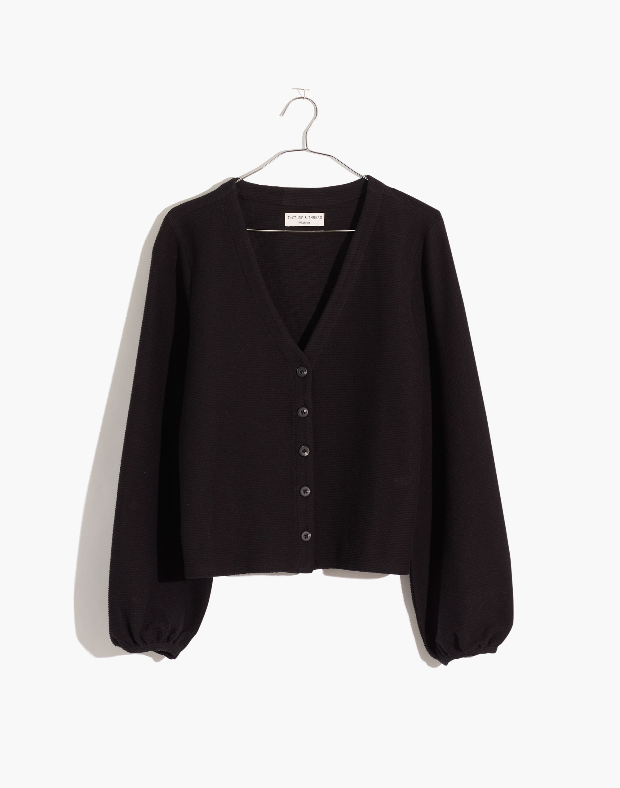 Bubble-Sleeve Cardigan Top