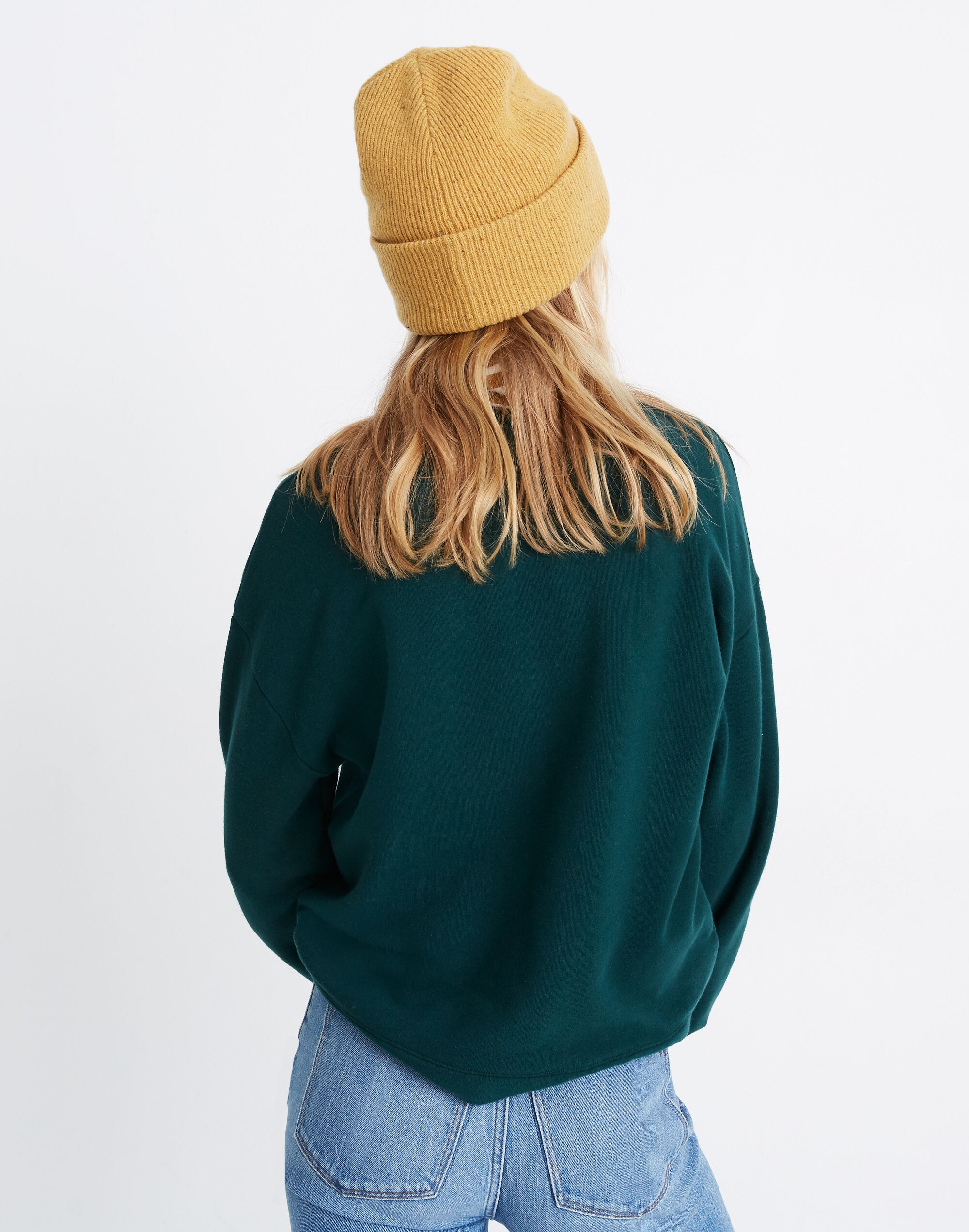 Smocked-Cuff Sweatshirt